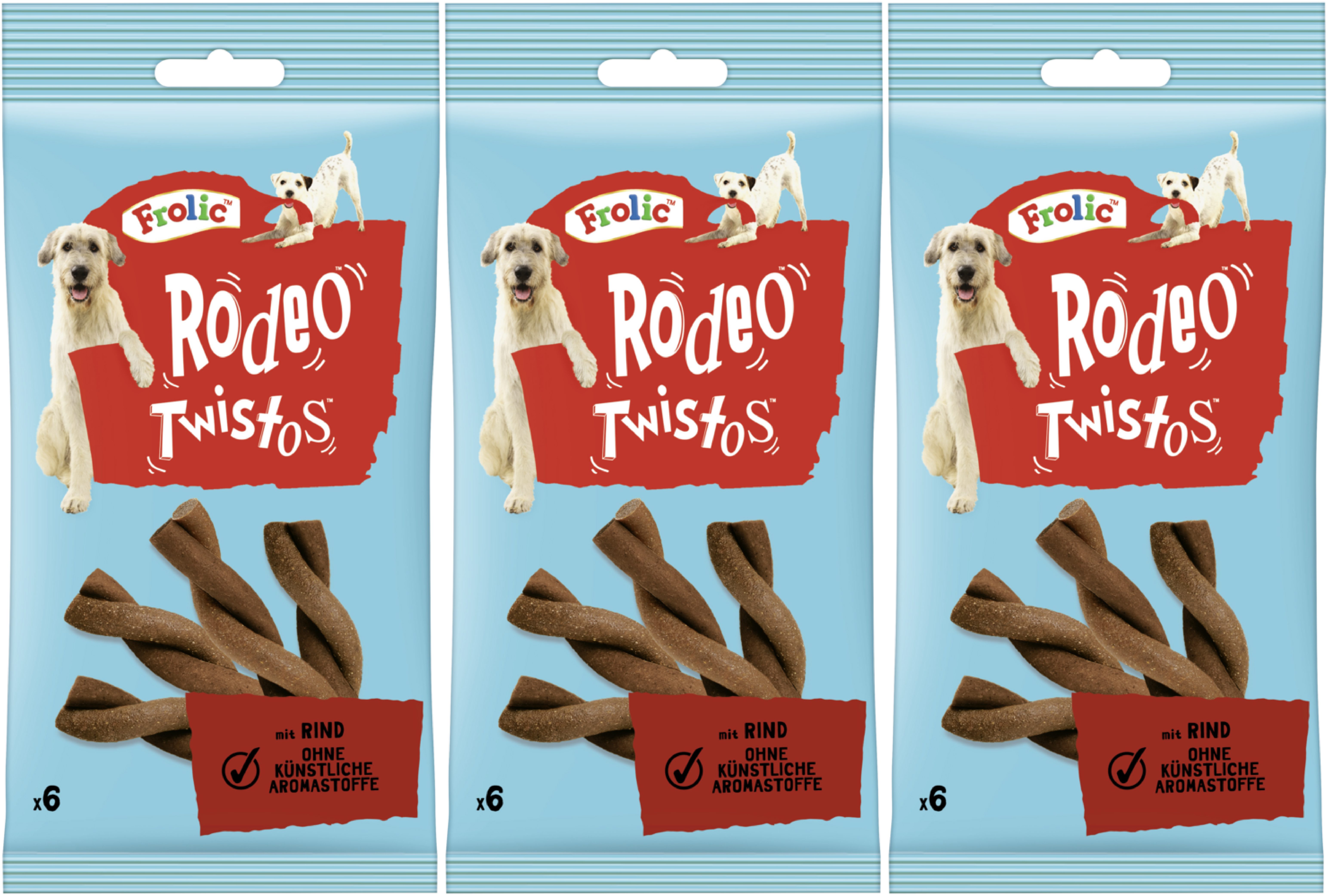 Frolic FROLIC™ RODEO™ TWISTOS™ Beutel Rind 3 x 6 Stück, Snack für: Hunde