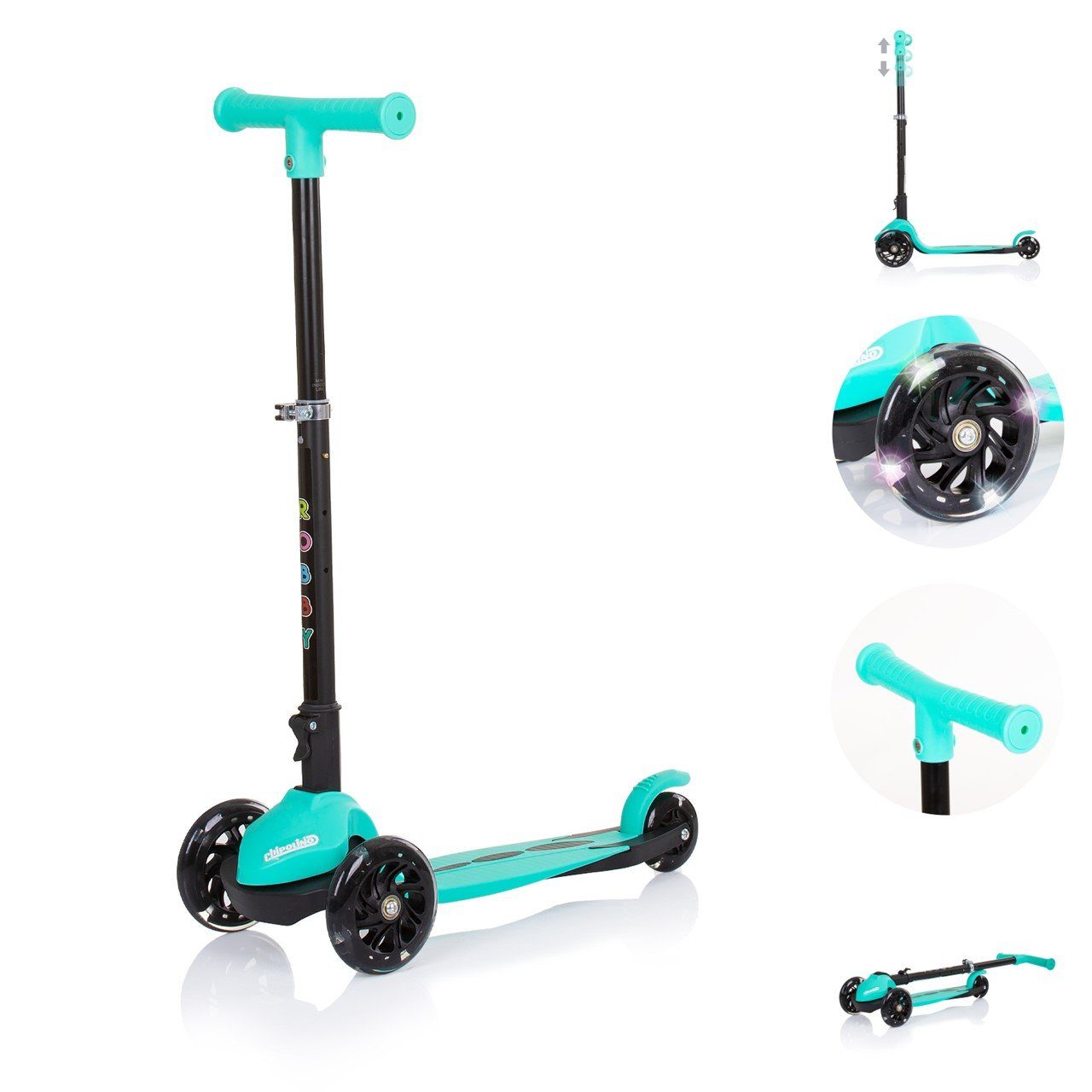 Cityroller Kinderroller Robby 3 LED-Räder