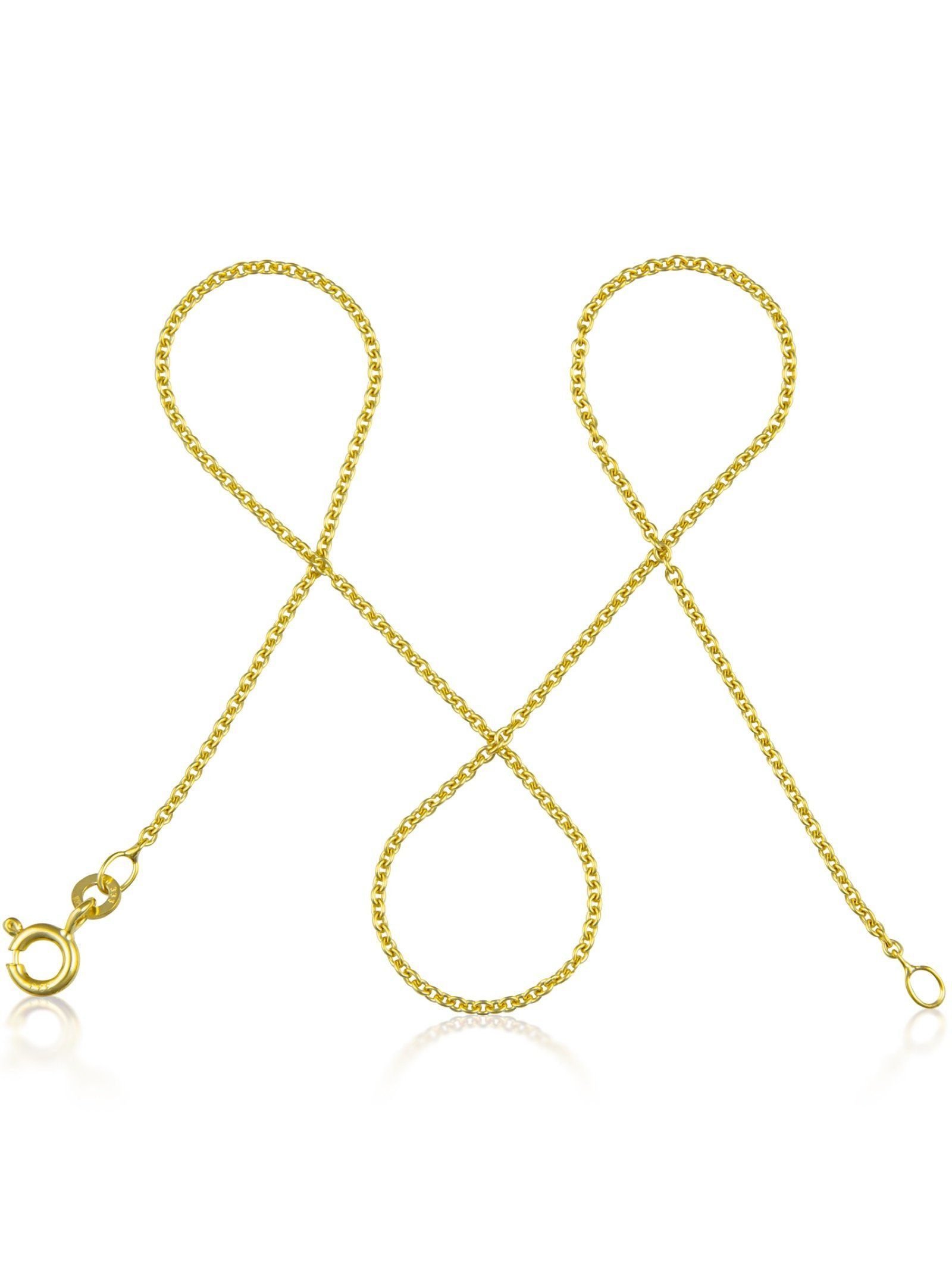 modabilé Goldkette Ankerkette DELICATE 1,5mm 333 Gold (8 Karat), Halskette Damen 1,5mm, Damenkette 36cm dezent, Kette Made in Germany