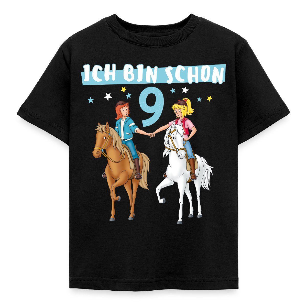 Spreadshirt T-Shirt Bibi & Tina Geburtstag Ich Bin Schon Neun Kinder T-Shirt (1-tlg)