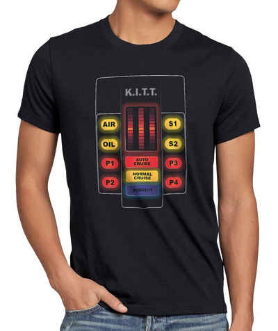 style3 Print-Shirt Herren T-Shirt K.I.T.T. Interface michael knight 2000 black rider