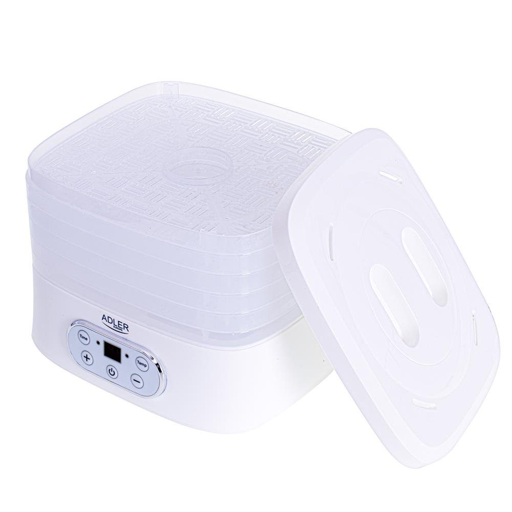 ADLER EUROPE Dehydrator AD 6658 Dörrautomat, Dörrgerät mit Timer, Lebensmittel Dehydrator 550 W, 5 Etagen, 35-70 °C, Obst, Gemüse, Pilze, Kräuter & Fleisch, Wei – Bild 4 von 5