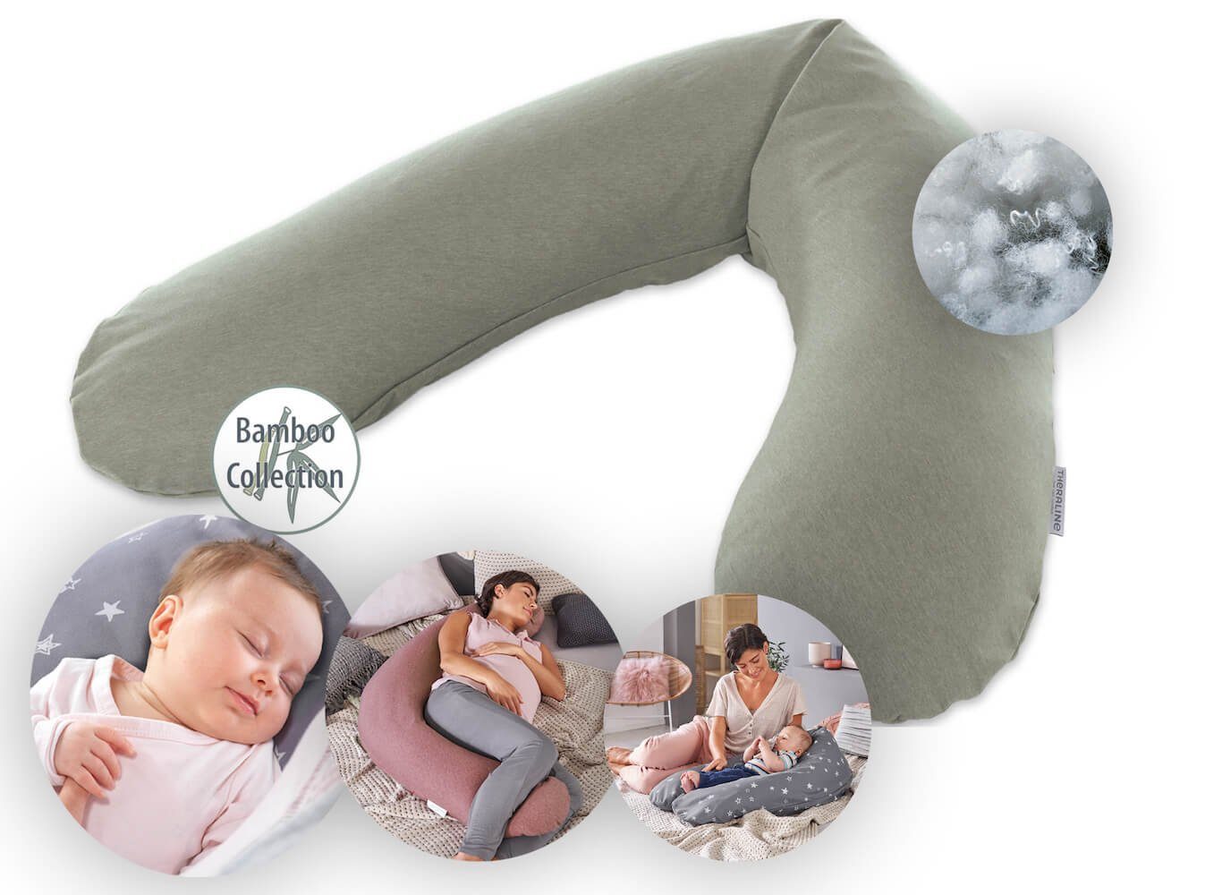 Theraline Stillkissen Das Original 190 cm mit Polyester Hohlfaser