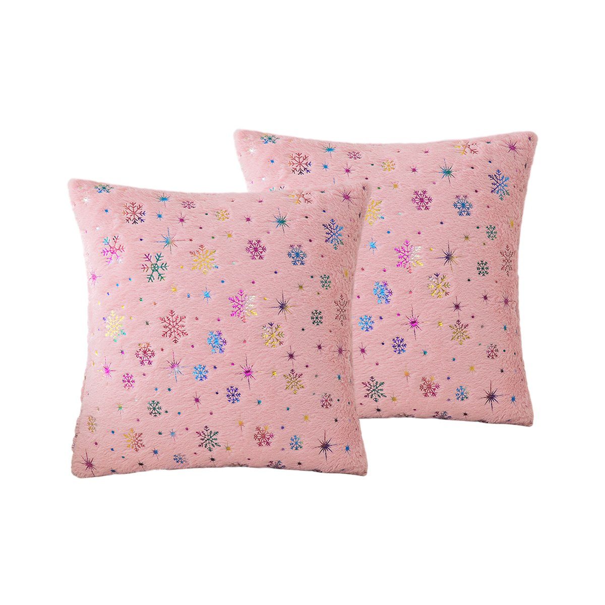 Bett,Couch, Jormftte Kissenbezüge Dekorativer Schneeflocken-Pailletten,für Rosa Kissenbezug,mit