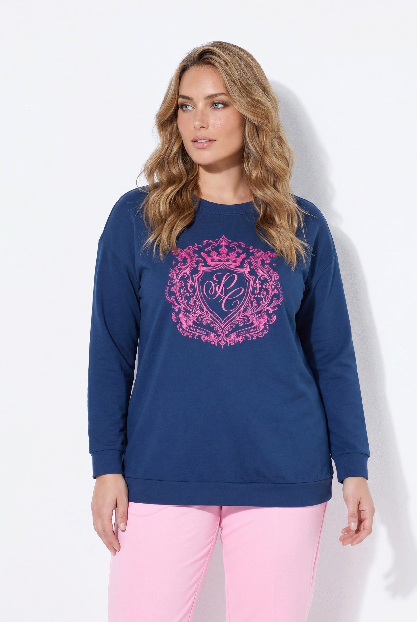 MIAMODA Sweatshirt Sweatshirt Loose Fit großer Print