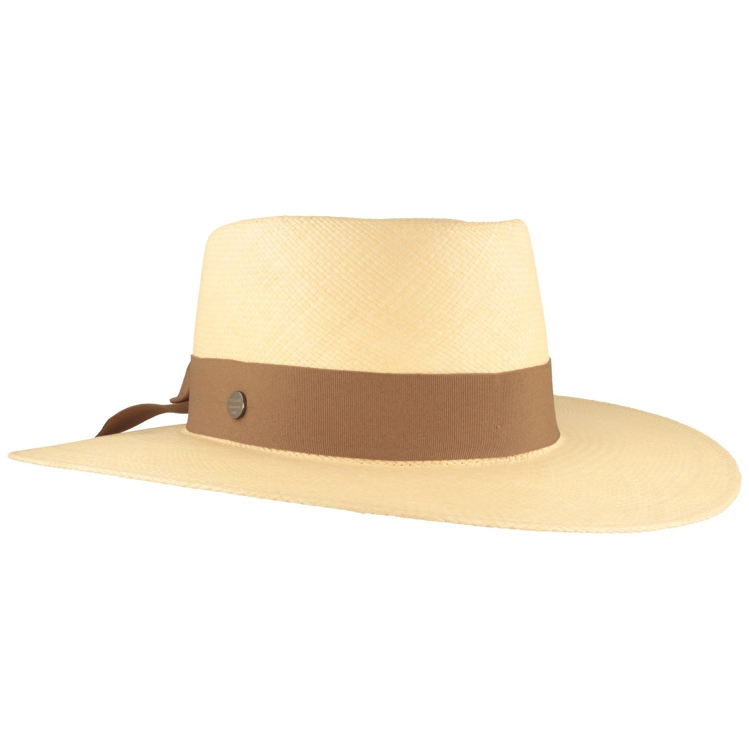 Breiter Strohhut Panama-Bolero mit Schleife & UV-Schutz 50+