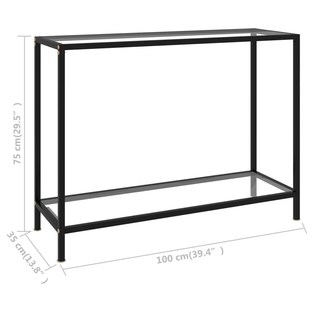 (LxBxH: möbelando Glasböden in Schwarz mit und cm), Stahl Beistelltisch aus Andernach 100x35x75 Transparent