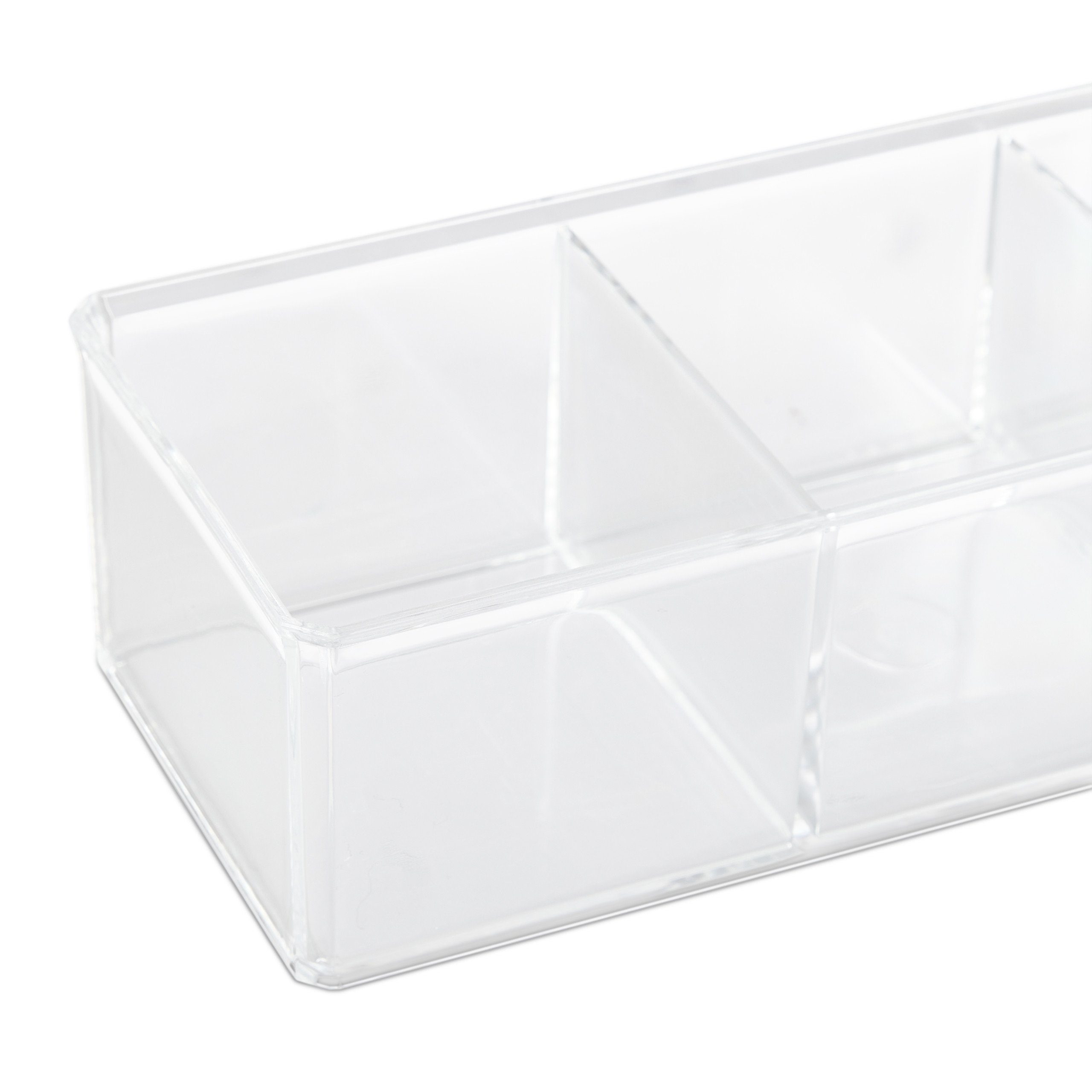 Transparente Fächern, Teebox relaxdays mit 3 Kunststoff Teebox