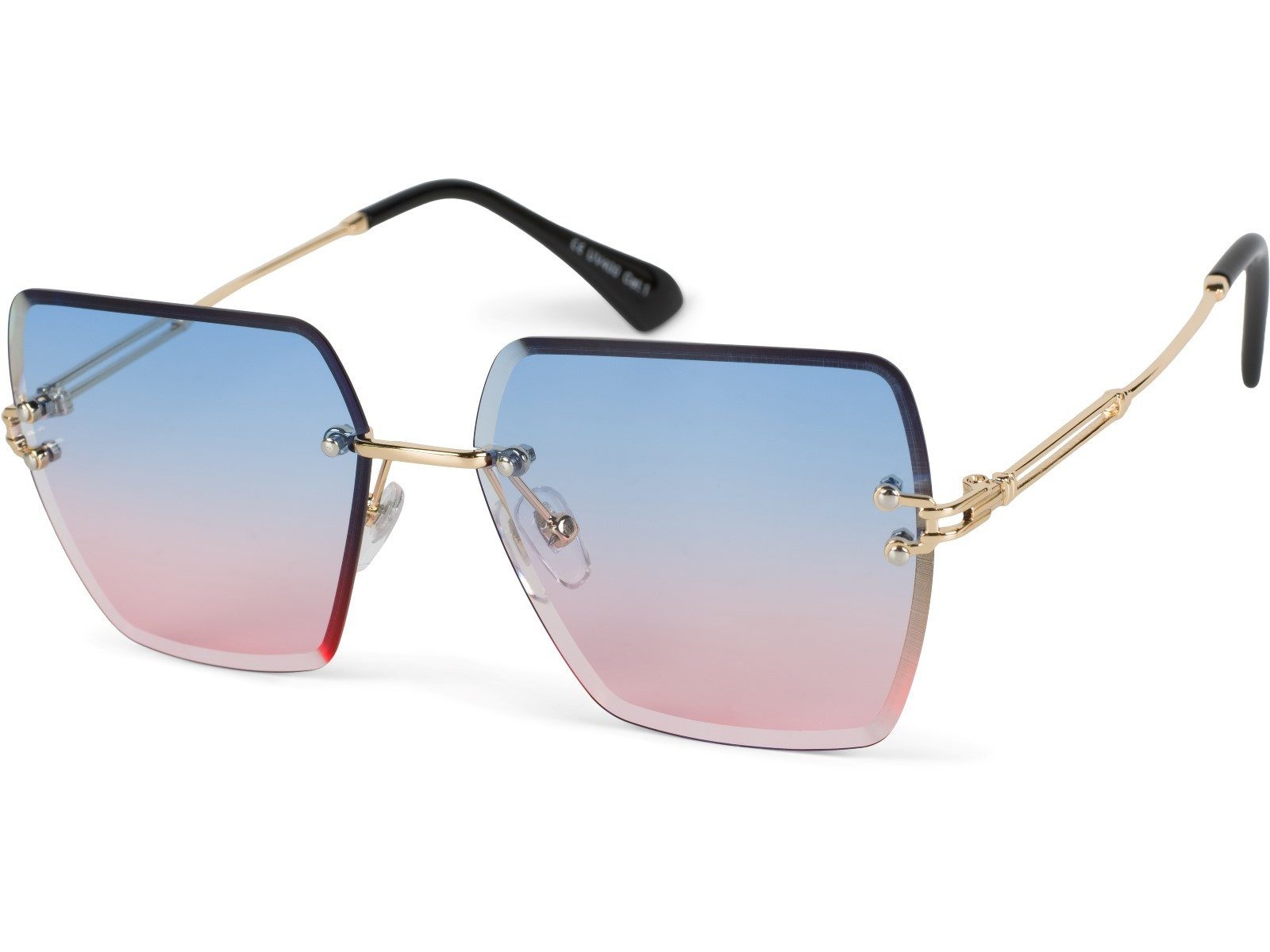 styleBREAKER Sonnenbrille Rahmenlose Rechteckige Sonnenbrille mit Diamant Schliff (1-St)