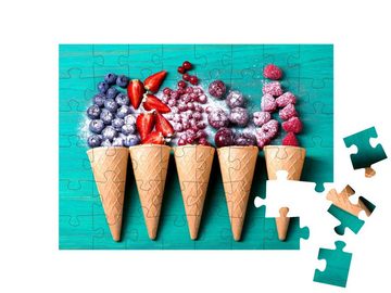 puzzleYOU Puzzle Eiswaffeln, gefüllt mit frischen Früchten, 48 Puzzleteile, puzzleYOU-Kollektionen Candybar, Essen und Trinken