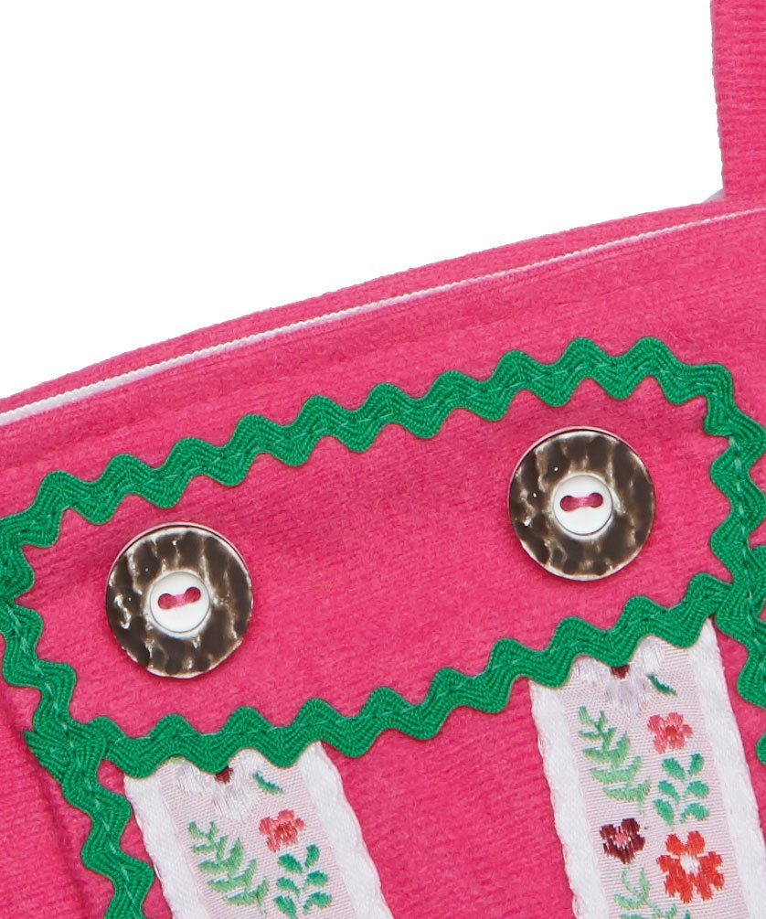 Karneval-Klamotten Trachten-Kostüm Oktoberfest Tasche Seppelhose Tiroler-Tasche pink, Accessoires für Oktoberfest Bayer Tiroler Party Bierfeste
