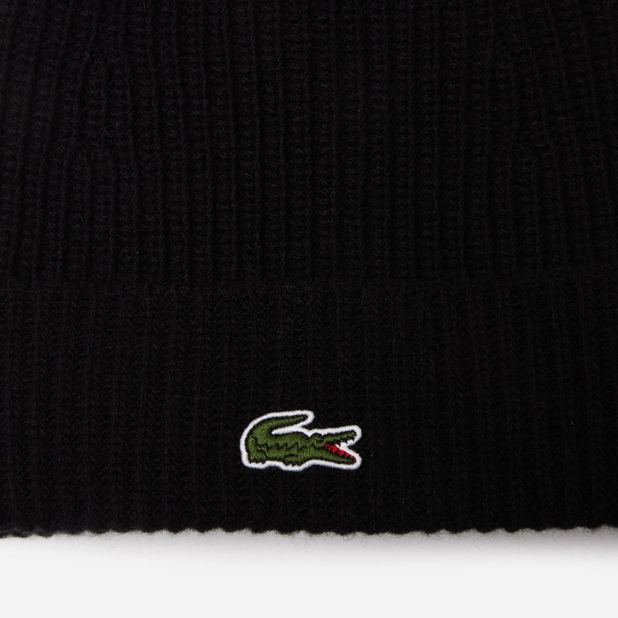 Lacoste Strickmütze Unisex Beanie - Mütze aus gerippter Wolle (black) günstig online kaufen
