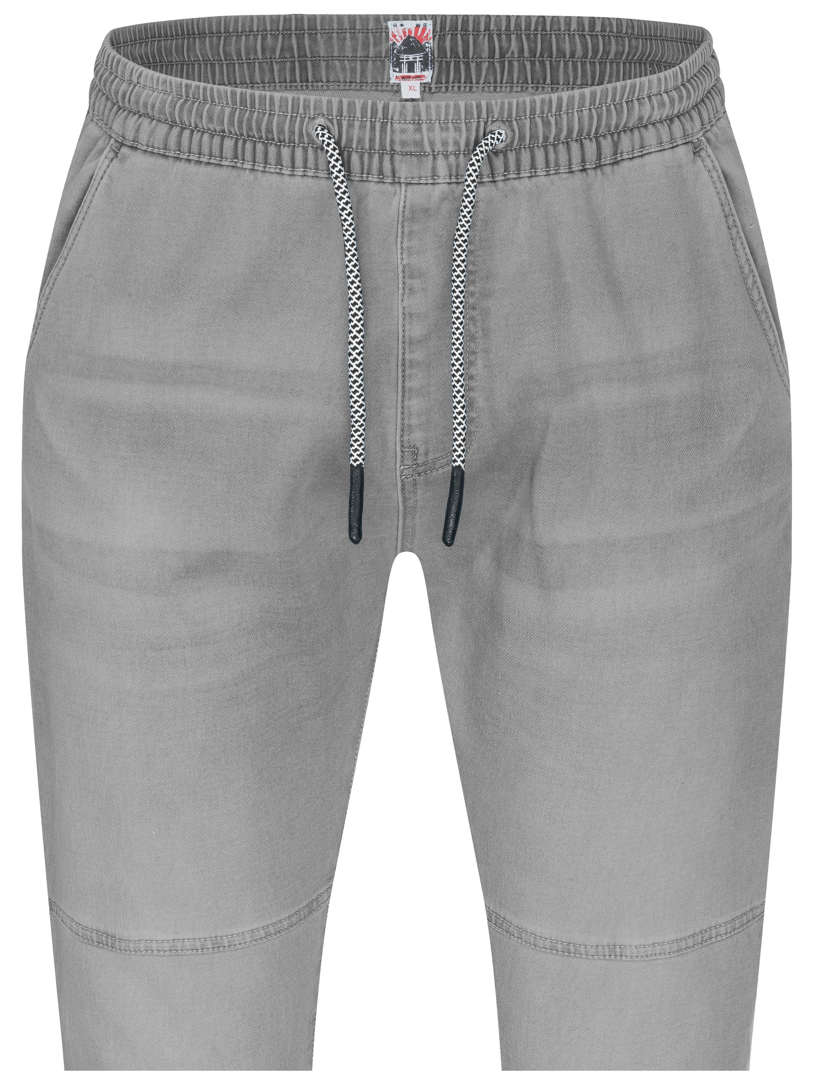 Indicode Schlupfhose Oltjon bequeme lässige Freizeithose in Jeansoptik mit elastischem Bund