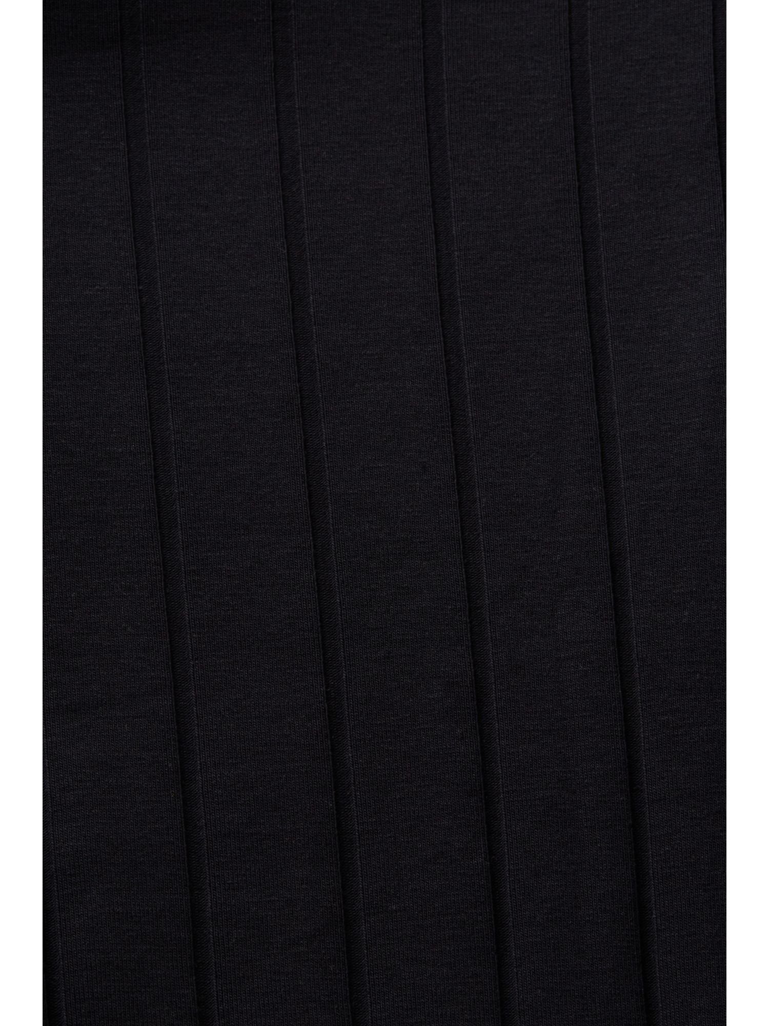 Rollkragenoberteil by Esprit Langarmshirt (1-tlg) BLACK edc geripptem Jersey aus