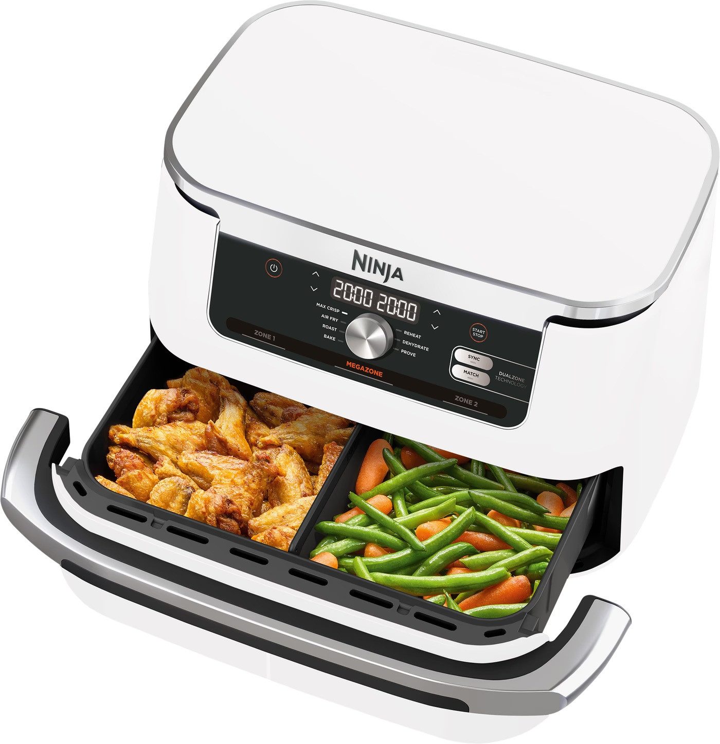 NINJA Heißluftfritteuse Foodi FlexDrawer AF500 Airfryer, 2470 W, Air Fry für 8 Personen, 10,4 Liter MegaZone oder 2x 5,2 Liter DualZone – Bild 4 von 5