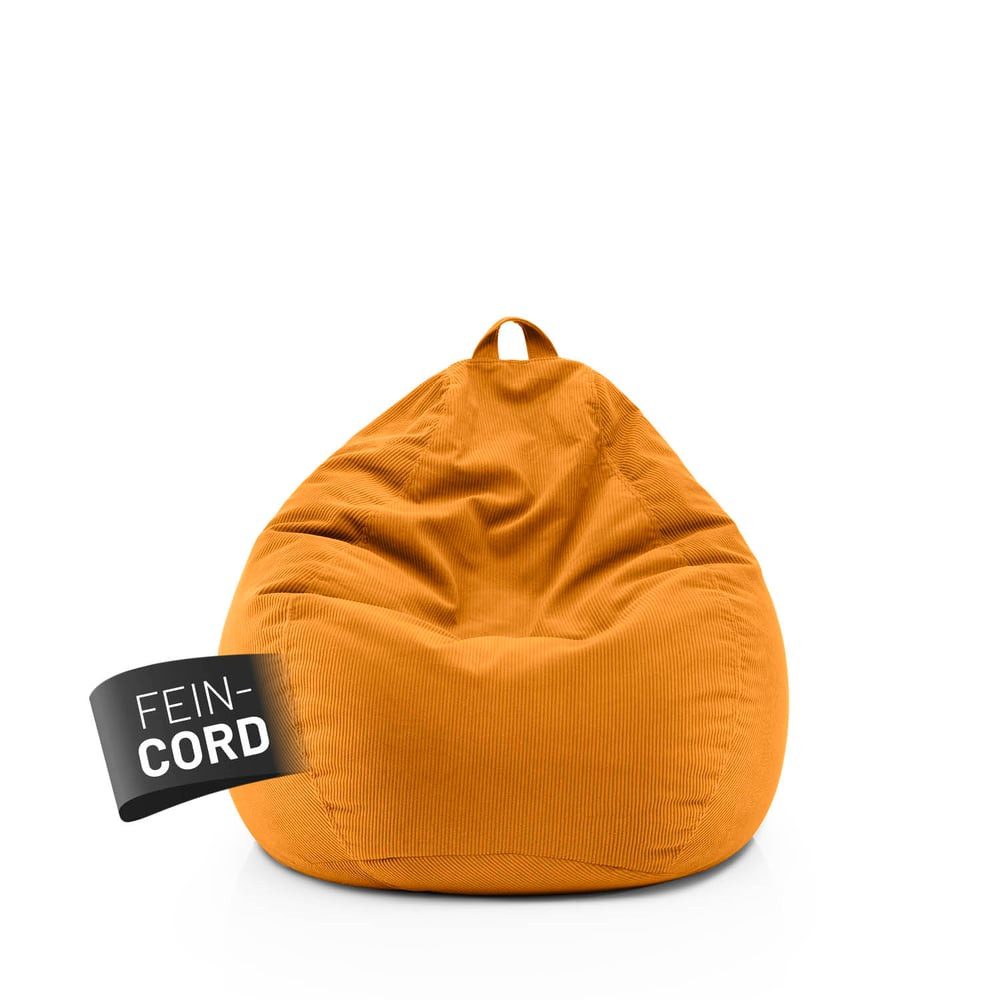 Lumaland Sitzsack Comfort Line Sitzsack Fein Cord M, 120 L - bequemer Indoor Sofa Sessel, ideal zum Pouf - EPS Perlen Bean Bag mit Füllung - Indoor Sitzsessel