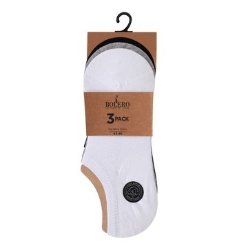 Bolero Freizeitsocken Bolero 3er-Pack Premium unsichtbare kurze Knöchelsocken