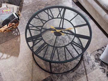 KADIMA DESIGN Couchtisch GESSO Kaffeetisch mit dekorativer Uhr, stabil & langlebig
