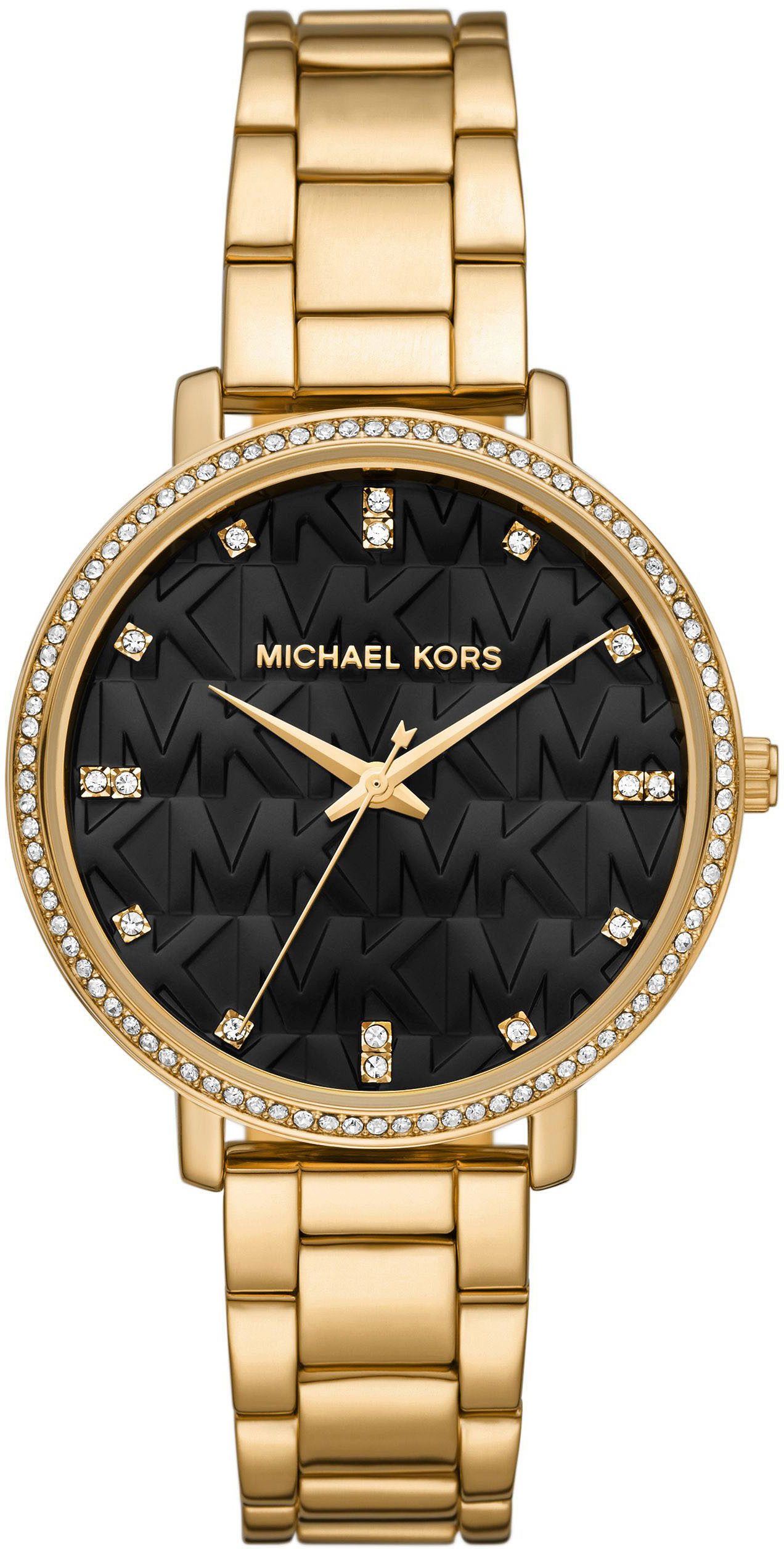 MICHAEL KORS Quarzuhr PYPER MK4916, Armbanduhr, Damenuhr, Edelstahlarmband, analog, Glassteine