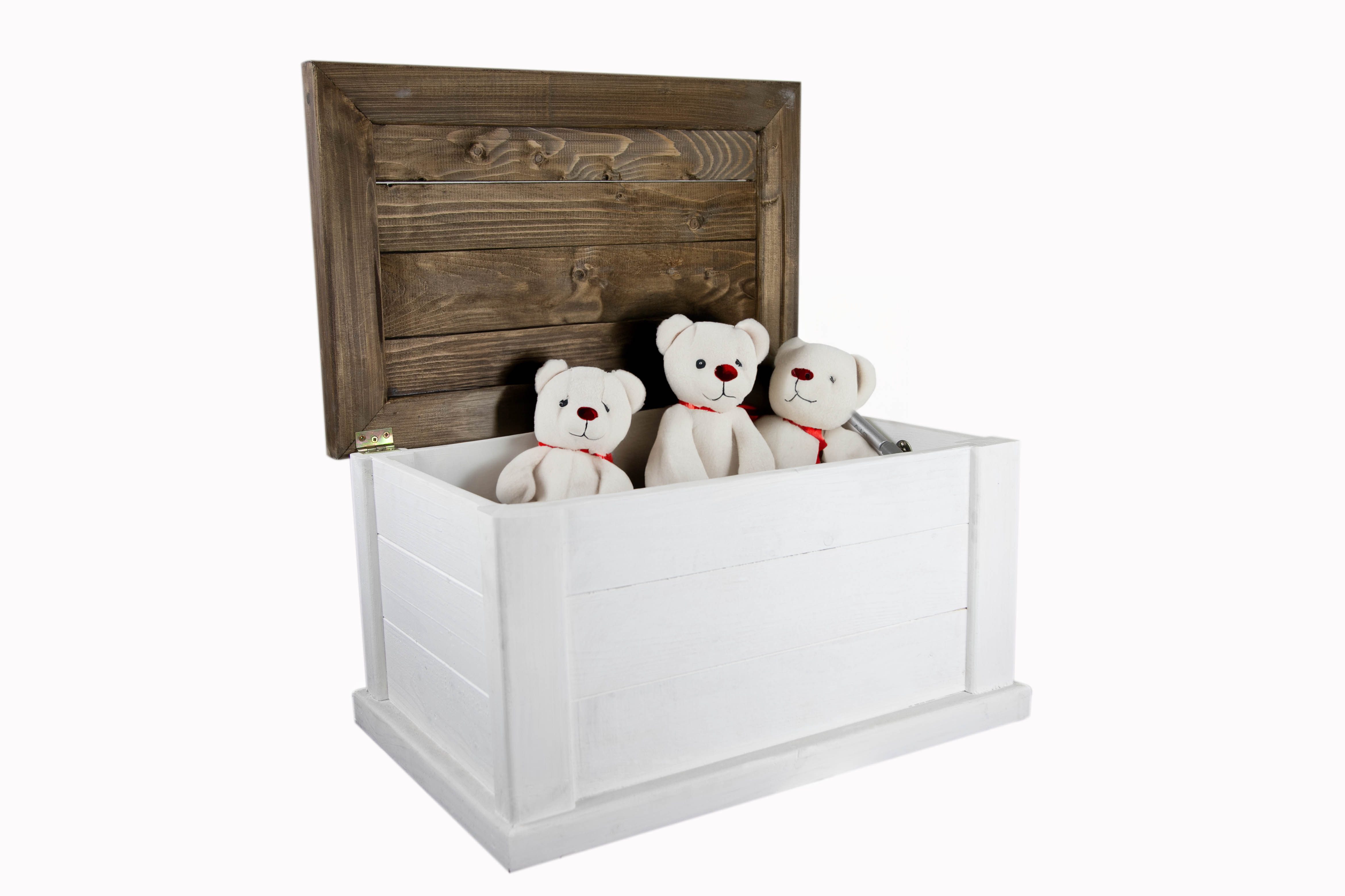 Kistenkolli Altes Land Allzweckkiste massive Holztruhe UK weiss braun mit Zylinder 60x40x34cm (Spar-Set, 3er Set). € 79,90, (€ 79,90 pro 1 Stk).