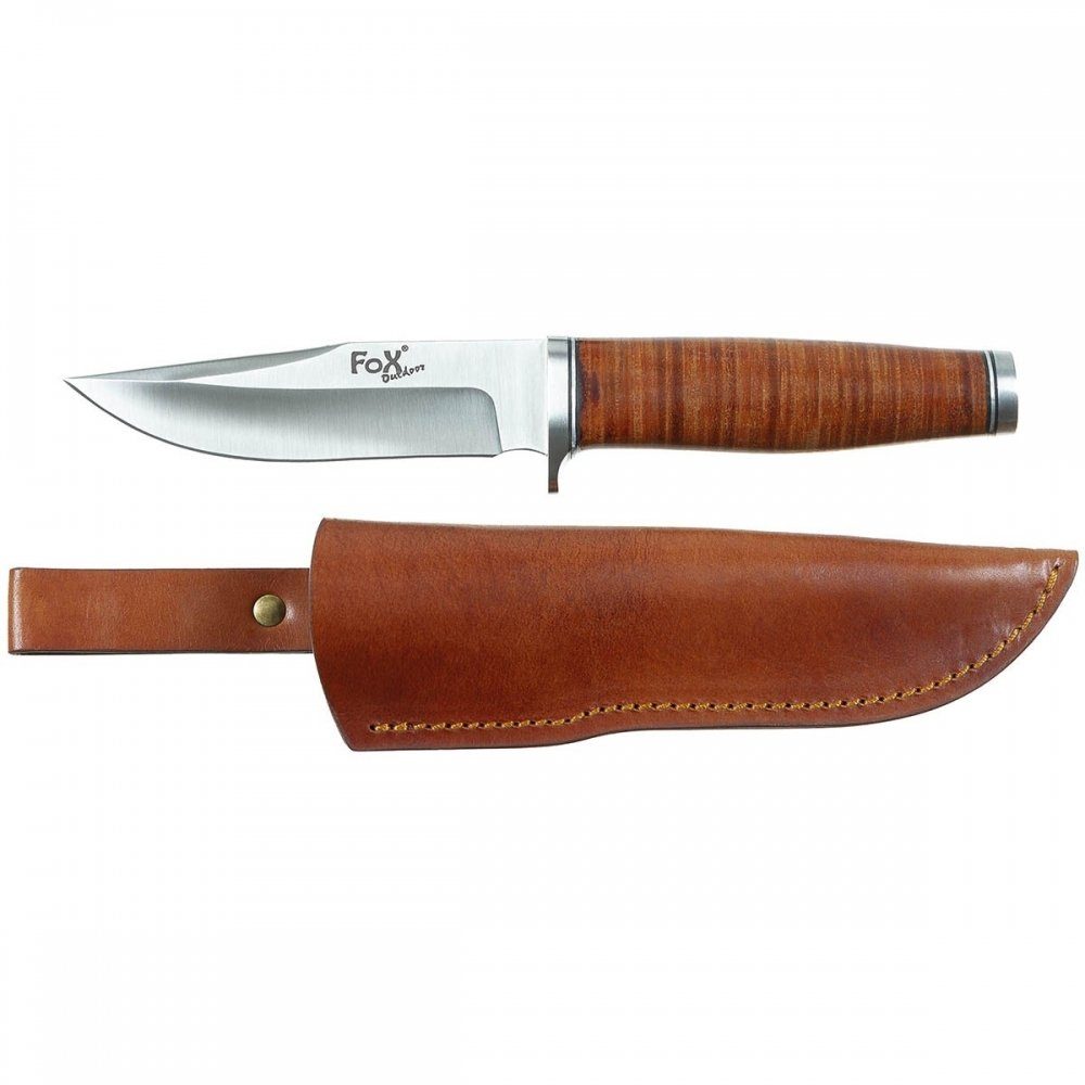 Taschenmesser Fahrtenmesser, Ranger 11, Ledergriff, Scheide