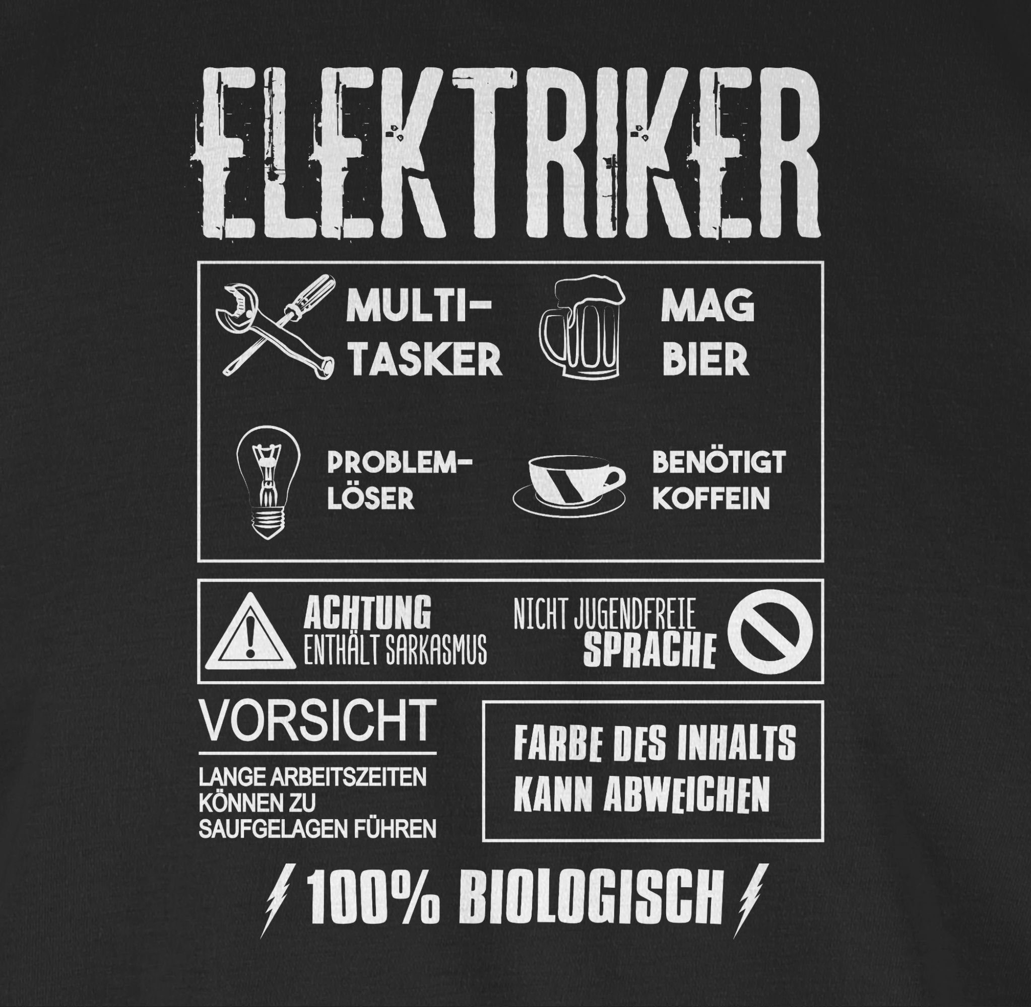 bin Elektriker - Ich ein Geschenke Shirtracer Geschenkideen Handwerker 01 Elek Geschenk Geschenke Lustige Schwarz T-Shirt