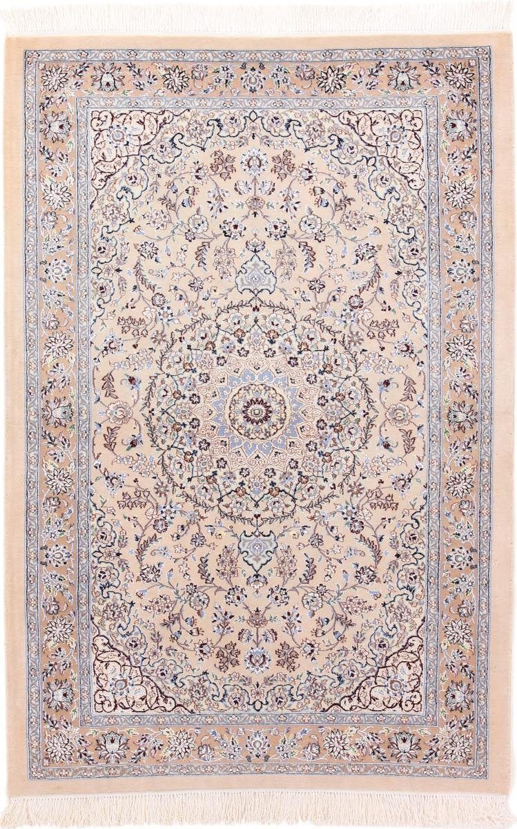 Orientteppich Isfahan Seidenkette 109x163 Handgeknüpfter Orientteppich, Nain Trading, rechteckig, Höhe: 8 mm
