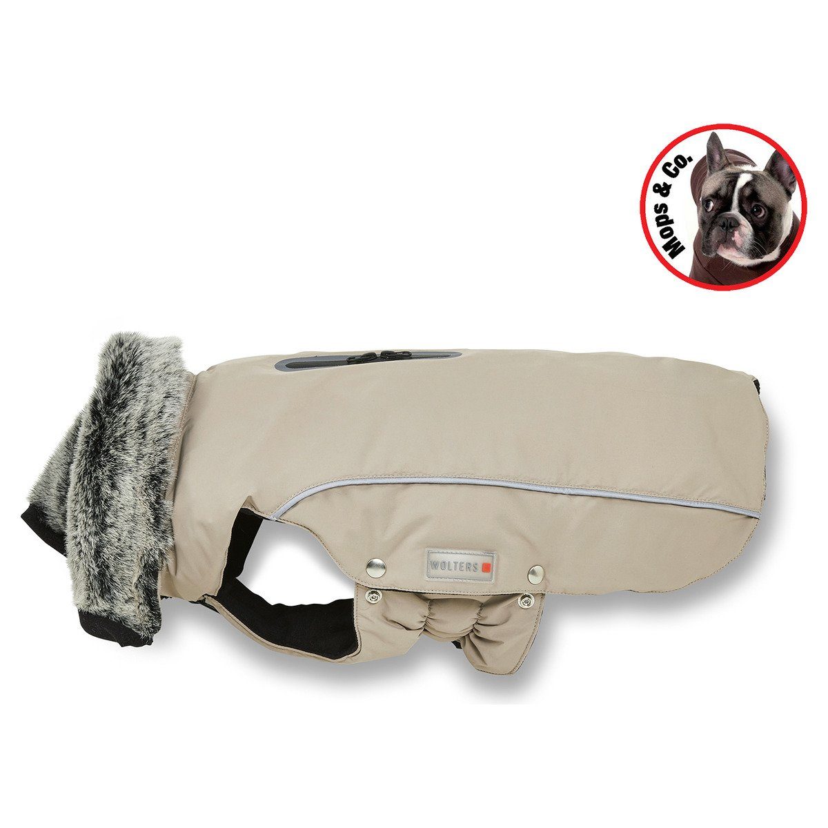 Wolters Hundemantel Winterjacke Amundsen für Mops & Co. taupe