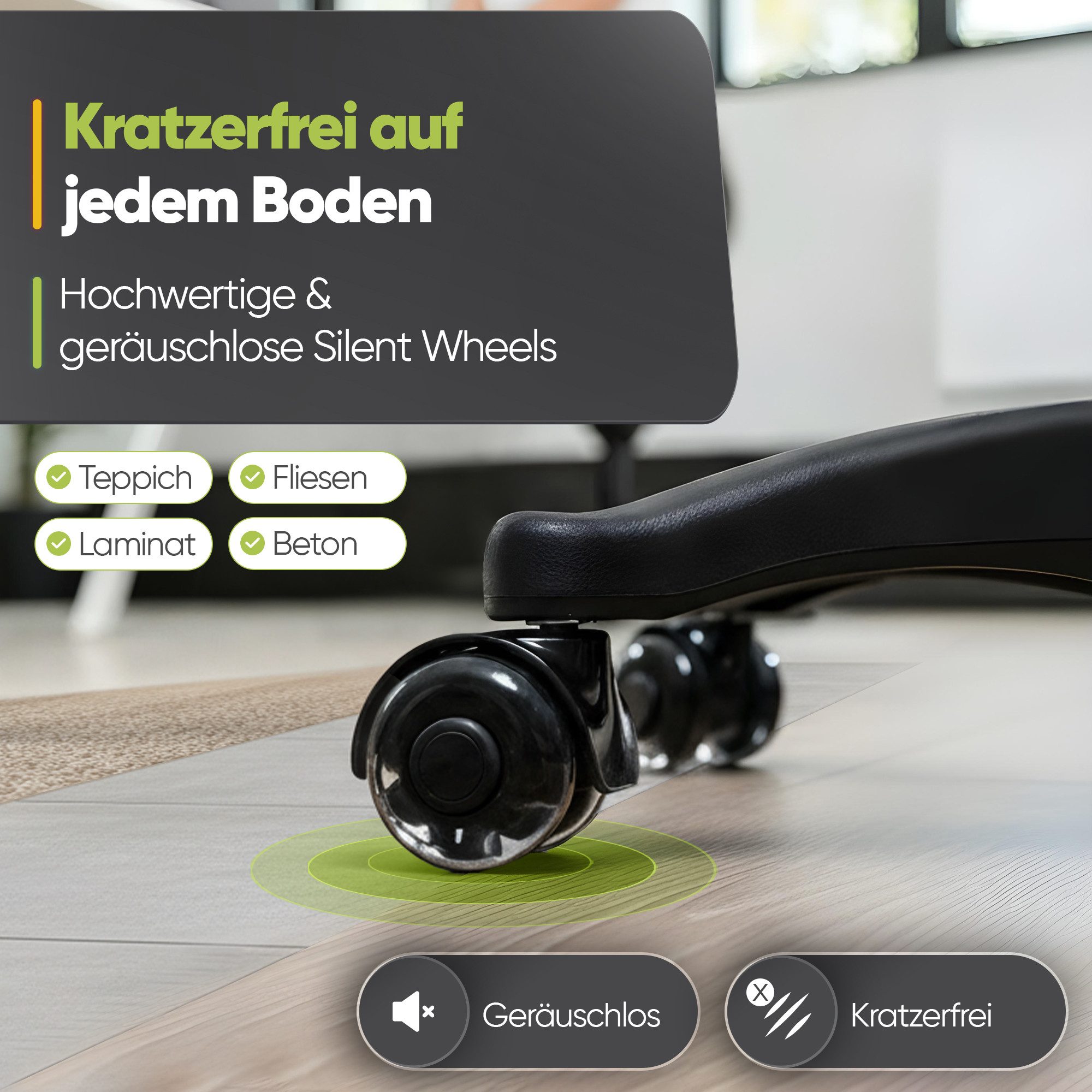 Steinlife Arbeitshocker Ergonomischer Bürohocker [Aktives Sitzen, Gesunde Haltung] (Rollhocker mit Kratzerfreien Rollen, Höhenverstellbar [53-73cm] Ergonomischer Hocker für Büro, Arbeitshocker rutschfest Drehhocker)