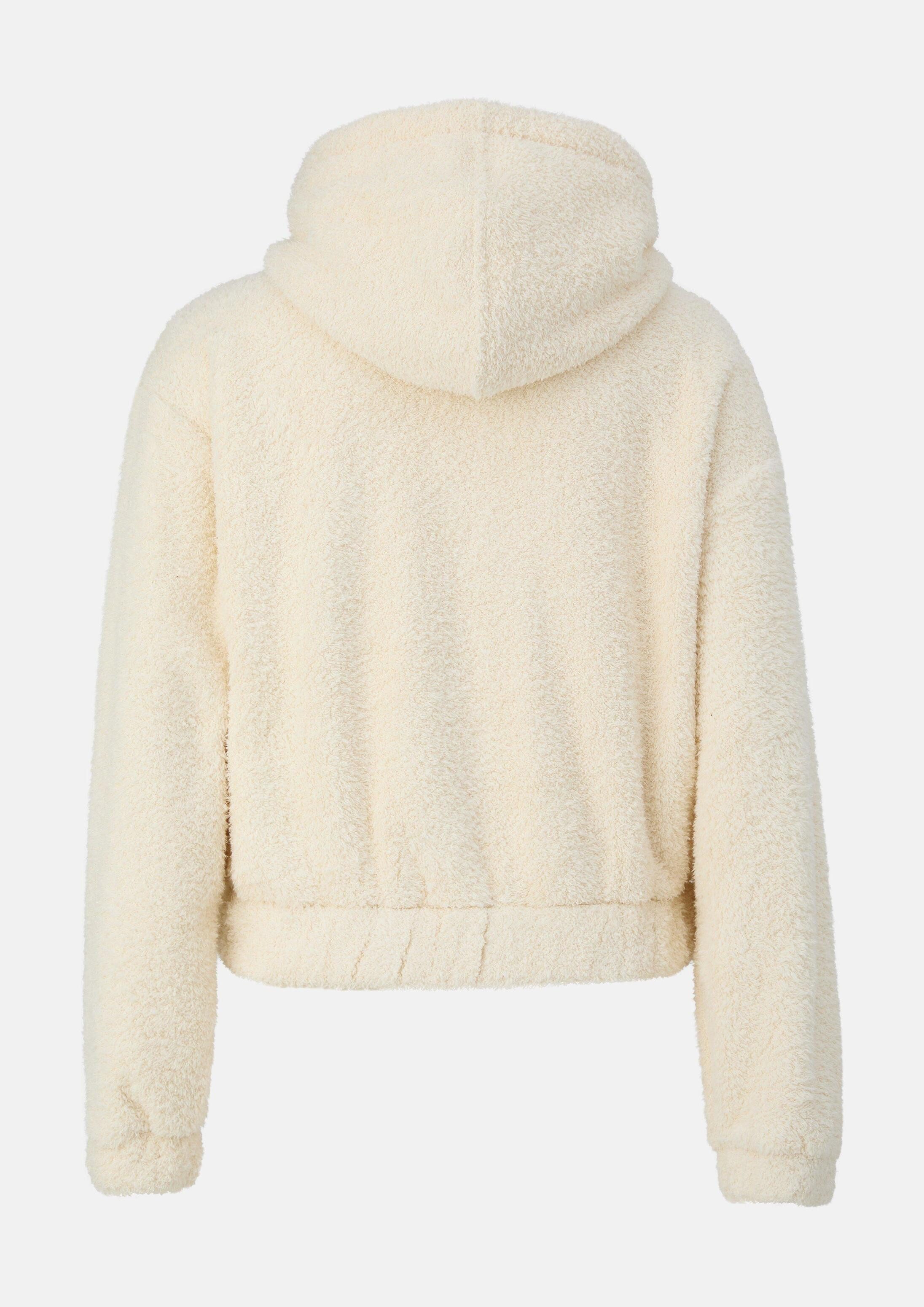 s.Oliver Sweatjacke Sweatshirt Jacke Verkürzte Oversize-Teddyjacke mit Kapuze – Bild 2 von 4