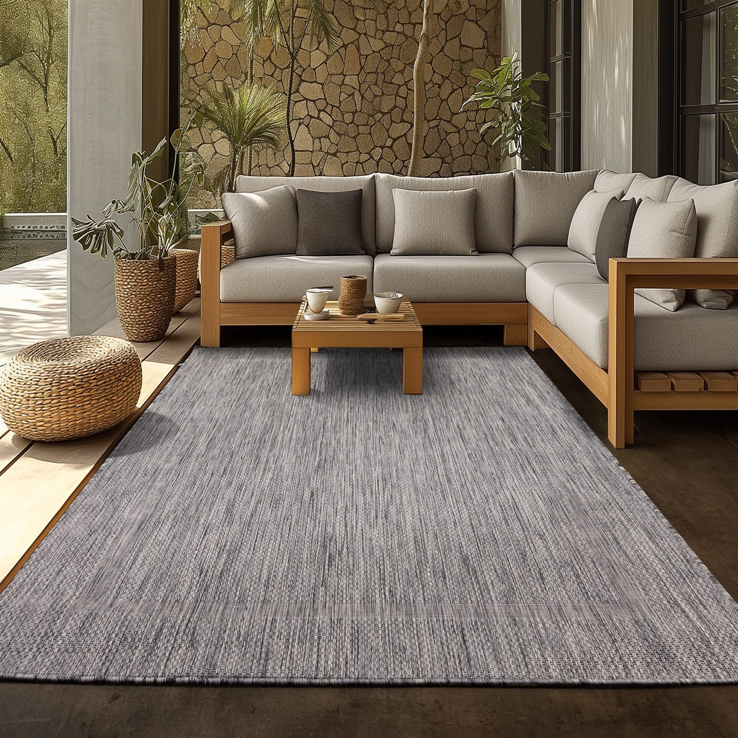 SIMPEX24 Outdoorteppich Unicolor - Einfarbig, Läufer, Höhe: 5 mm, Teppich W günstig online kaufen