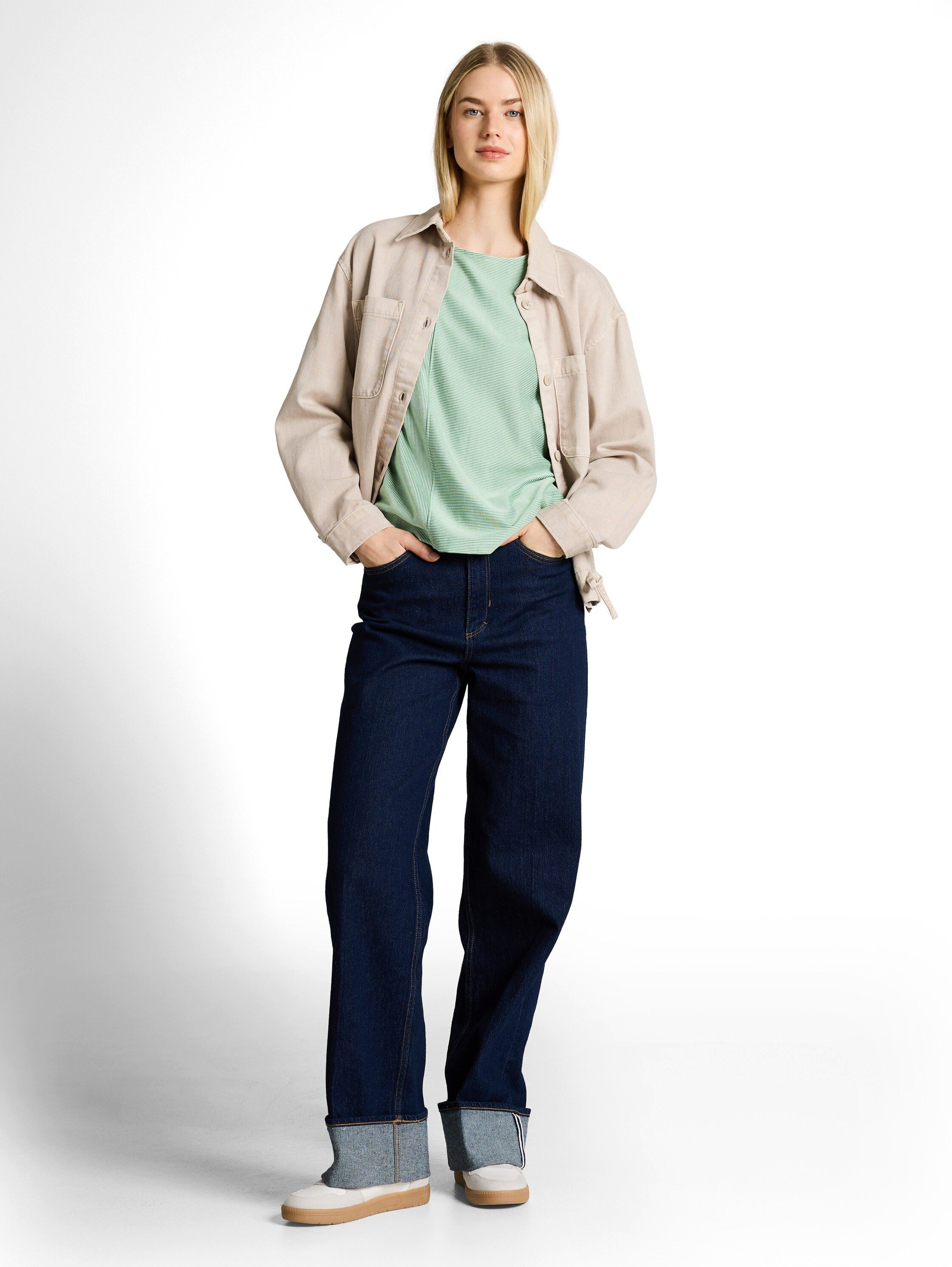 TOM TAILOR Denim Rundhalsshirt Ärmellos im Streifen-Look – Bild 4 von 5