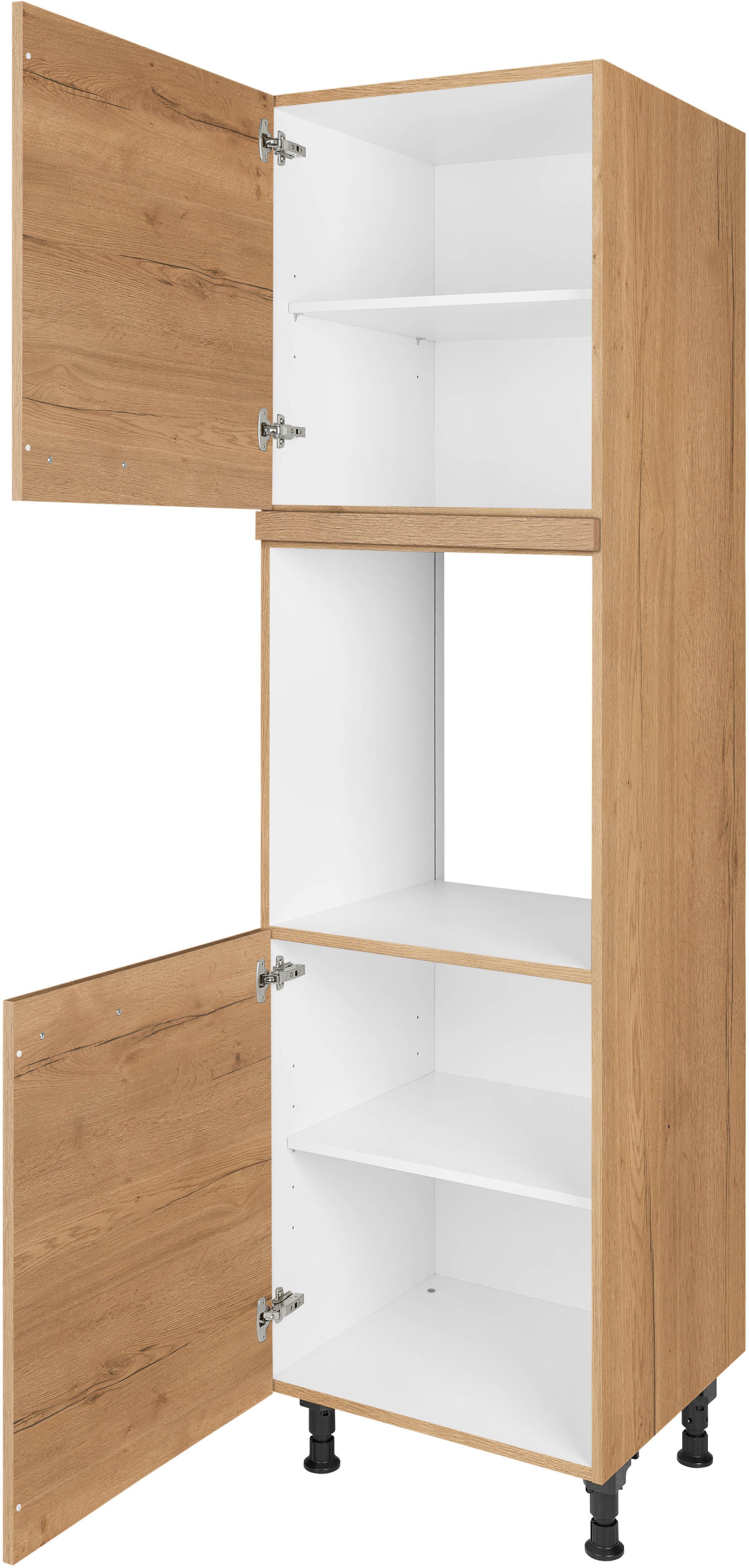 nobilia® Herdumbauschrank "Structura", Ausrichtung wählbar, mit zwei zusätzlichen Türen, vormontiert, Breite/Höhe: 60/167,8 cm