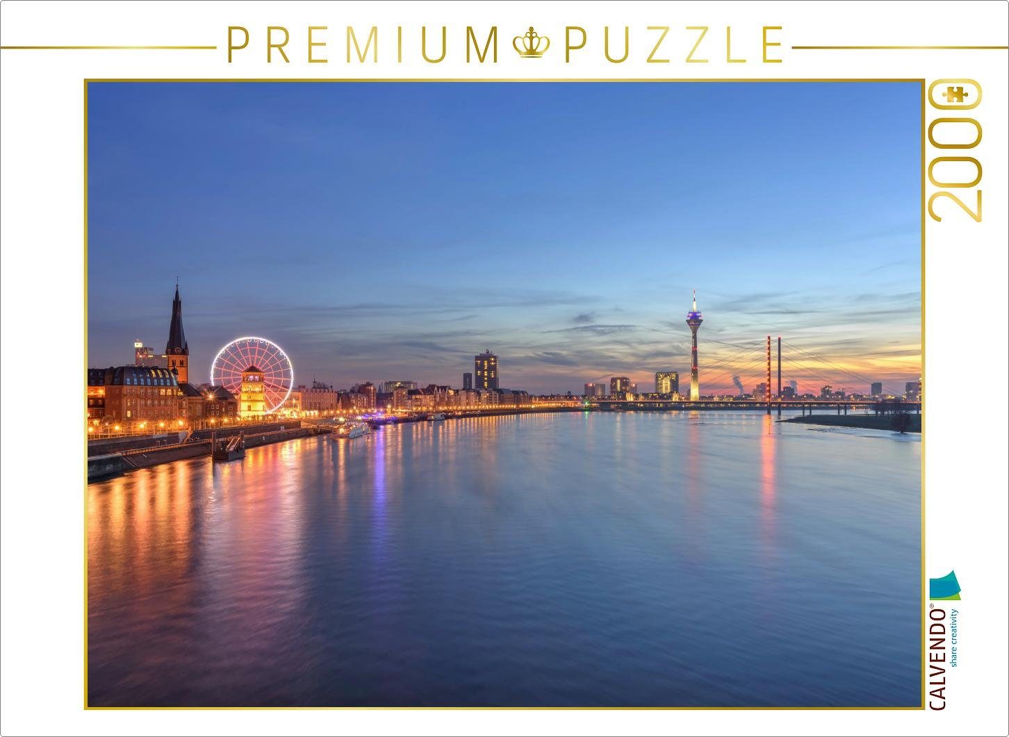 CALVENDO Puzzle CALVENDO Puzzle Düsseldorf Skyline 2000 Teile Lege-Größe 90 x 67 cm Foto-Puzzle Bild von Michael Valjak, 2000 Puzzleteile