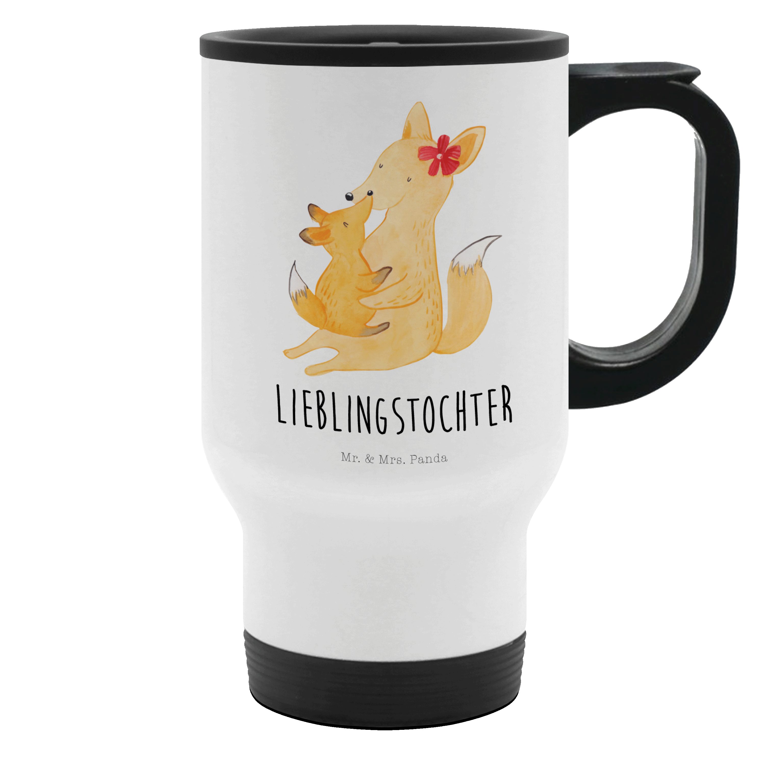 Mr. & Mrs. Panda Thermobecher Fuchs Mama, Kaffeebecher To Go, Weiß, Mutter, Geschenk, Thermobecher, Edelstahl, vakuumbecher Thermobecher Edelstahl getränkebecher