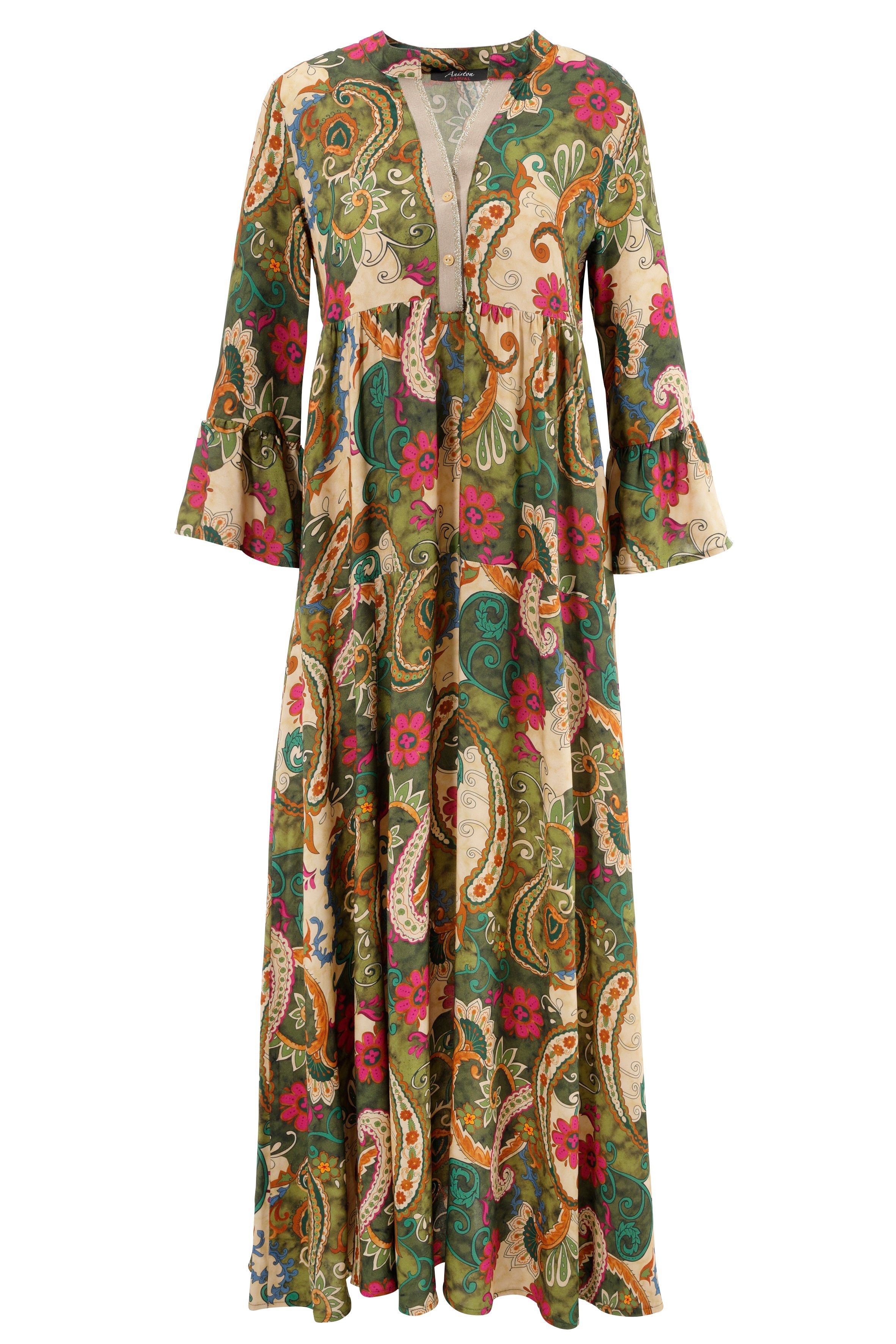 Aniston CASUAL Maxikleid mit farbenfrohem Blumen- und Paisley-Druck. € 59,99