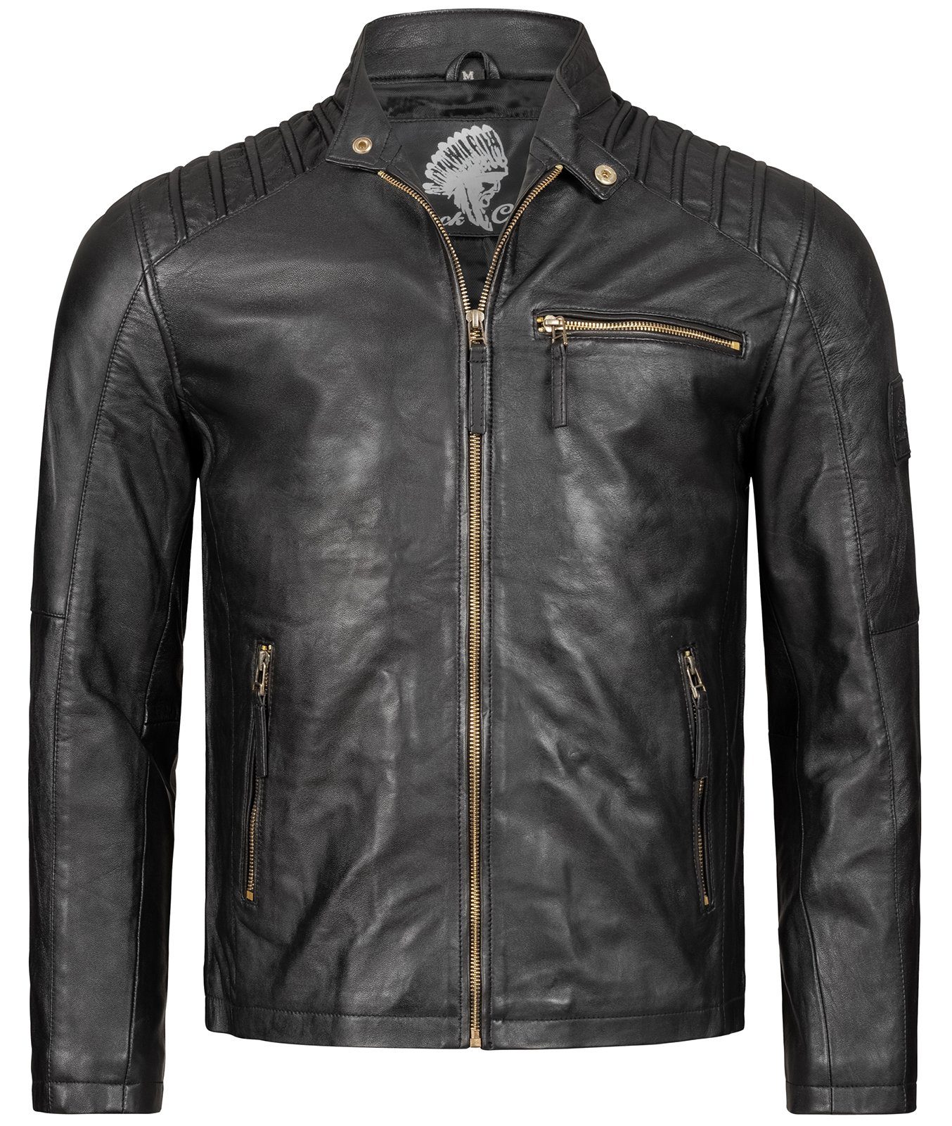 H-291 Herren Creek Schwarz Rock Lederjacke Lederjacke