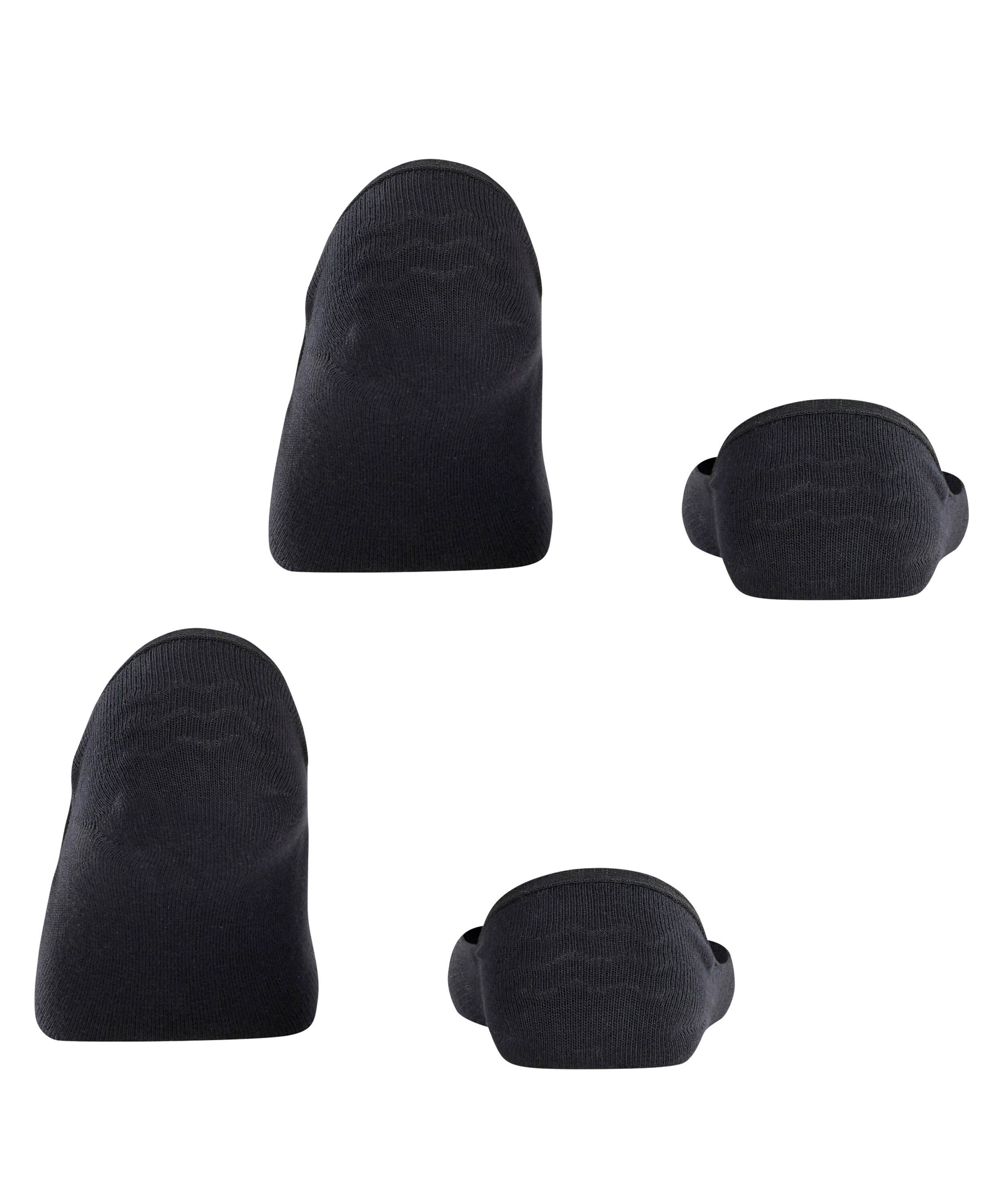 2-Pack black Esprit (3000) trageangenehmer Baumwollmix ein Cotton Füßlinge