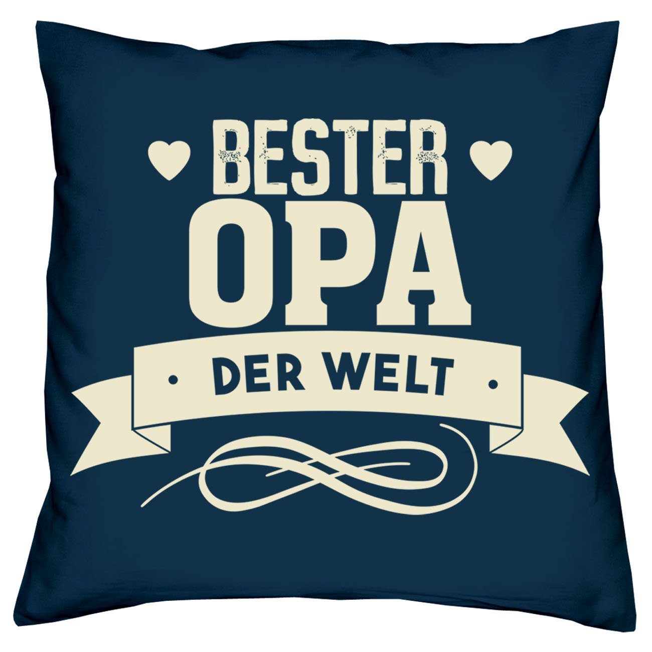 Oma Kissen-Set Urkunden, Dekokissen Geschenk mit navy-blau Bester Welt Beste Welt Vatertag Opa Muttertag der Geburtstag Soreso® der