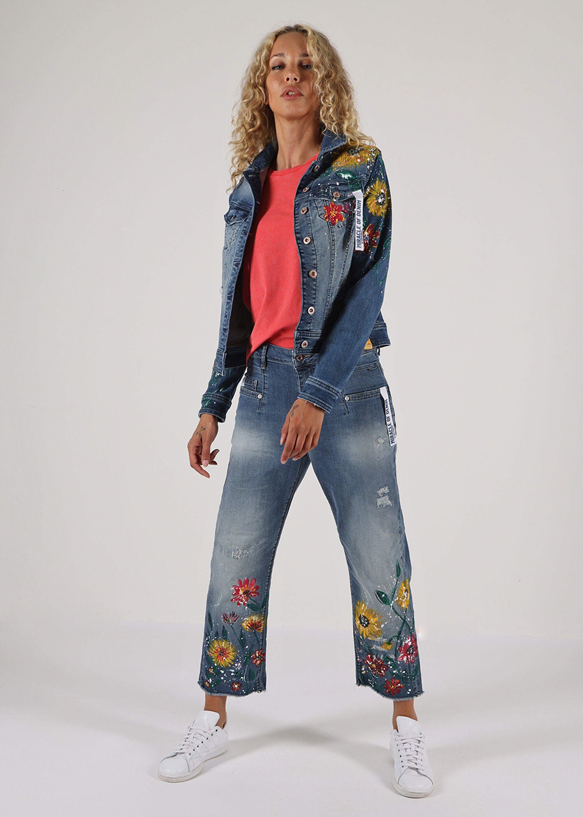 Nairobi of Denim Love Flowers Miracle Relax-fit-Jeans Made
