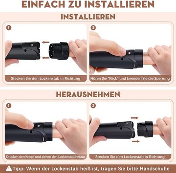 Vaxiuja Lockenstab Lockenstab set 5 in 1 mit 3 Fässer Welleneisen für große/mittlere