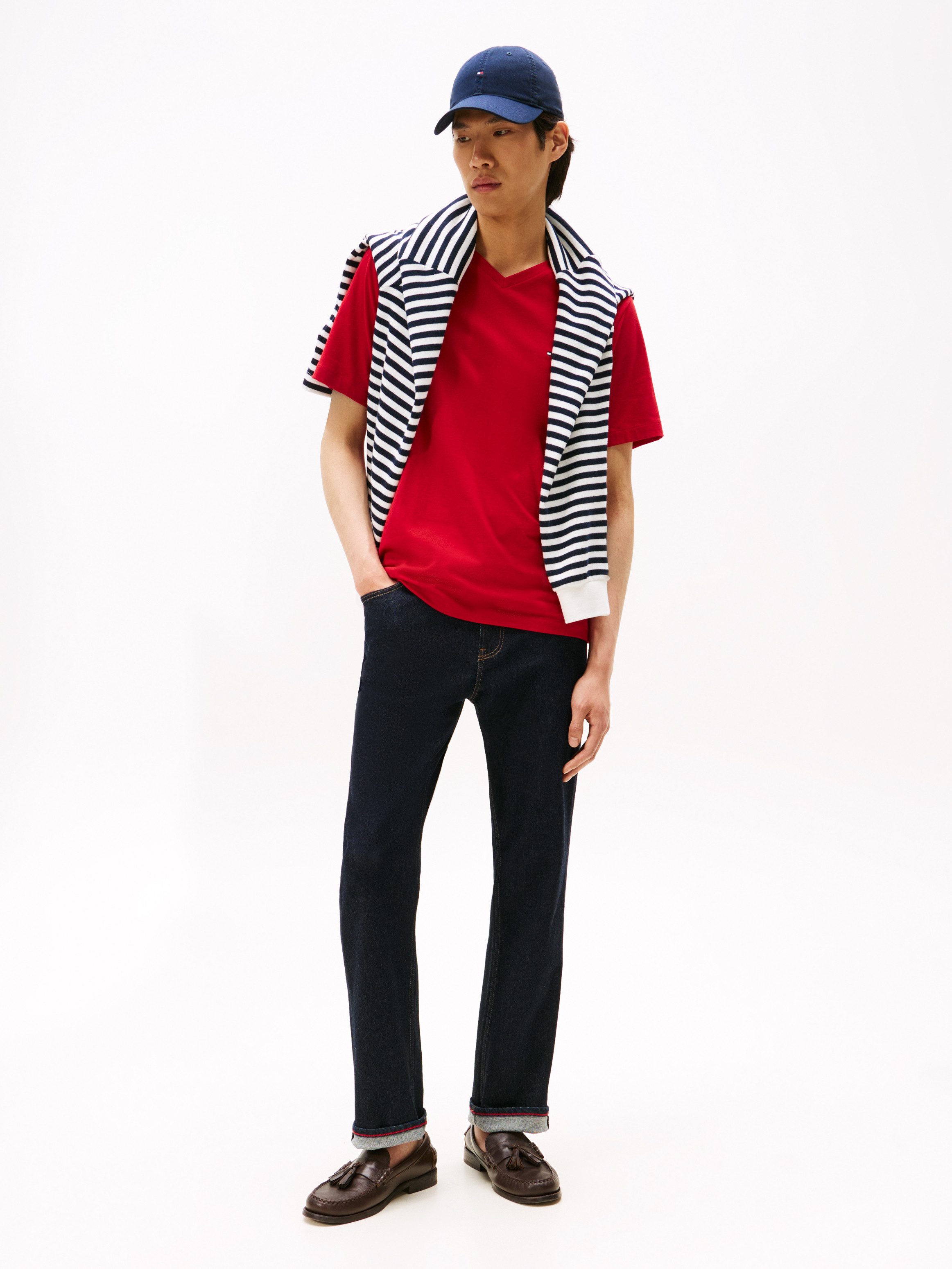 Tommy Hilfiger V-Shirt ESSENTIAL V-NECK unifarben, casual, regular fit, Baumwolle