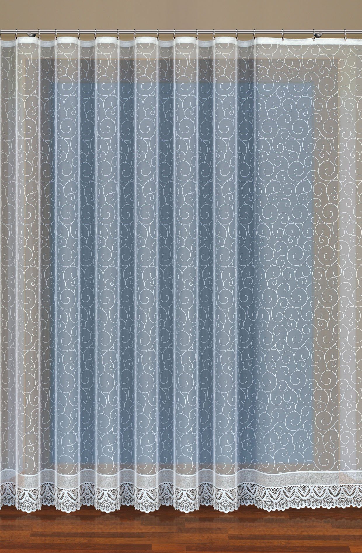 QBTEXTIL Gardine ORNAMENTE, halbtransparent, Kräuselband günstig online kaufen