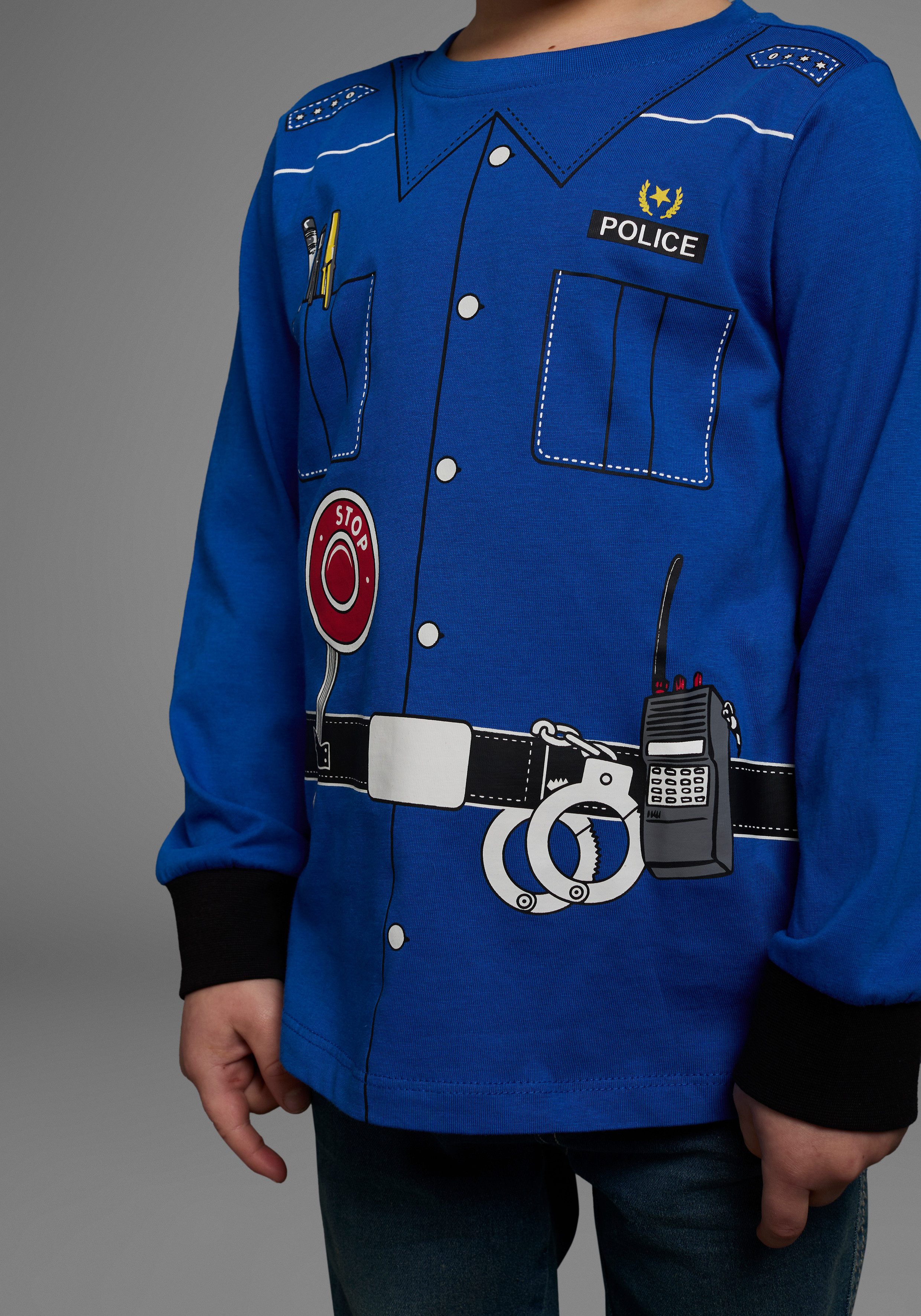 KIDSWORLD Langarmshirt POLIZEI Langarm, Basic-Passform, bedruckt, Rundhalsausschnitt