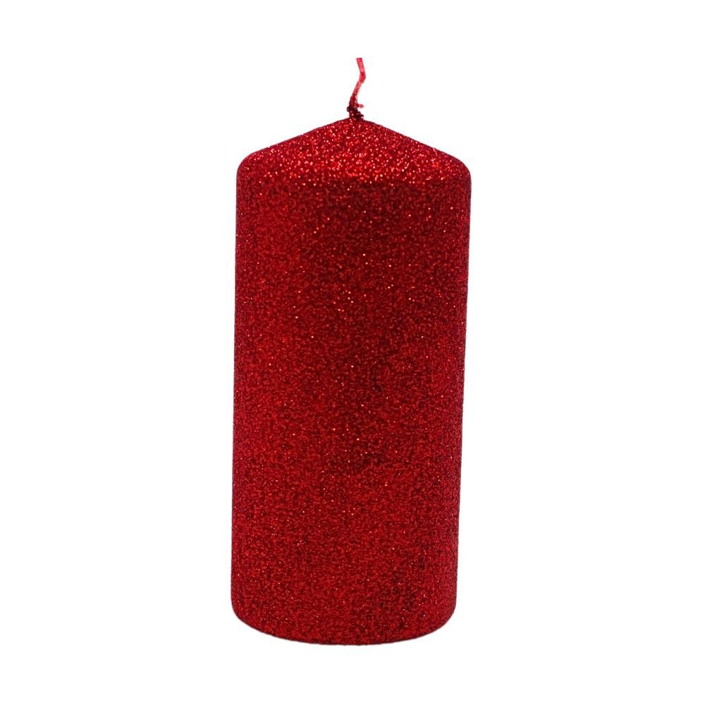 Dekohelden24 Stumpenkerze Glitterkerze als Stumpen - Stumpenkerze, Haushalt günstig online kaufen