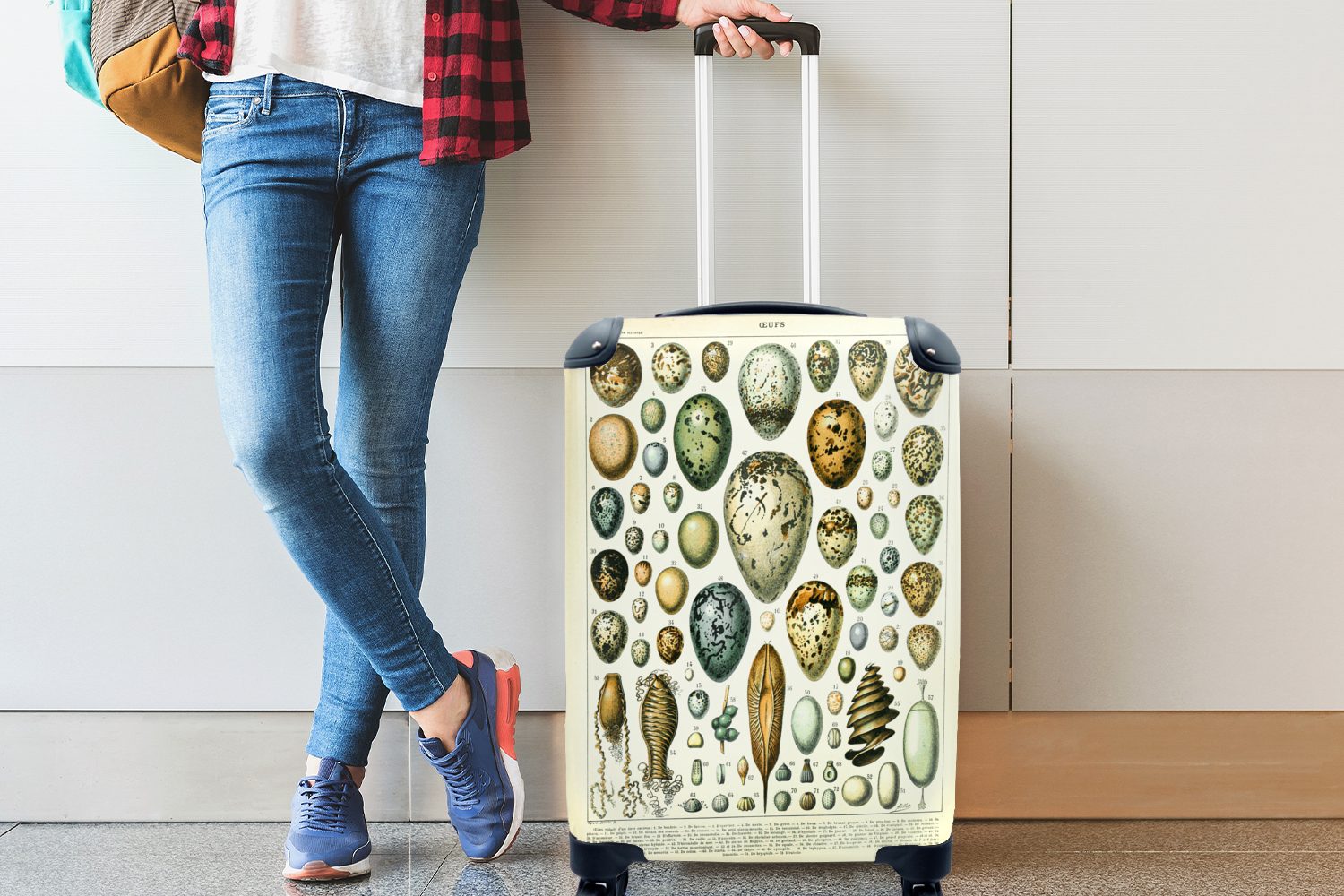 4 Eier Tiere Handgepäck Reisekoffer Design, MuchoWow - Handgepäckkoffer rollen, - Reisetasche mit Rollen, Ferien, Trolley, für