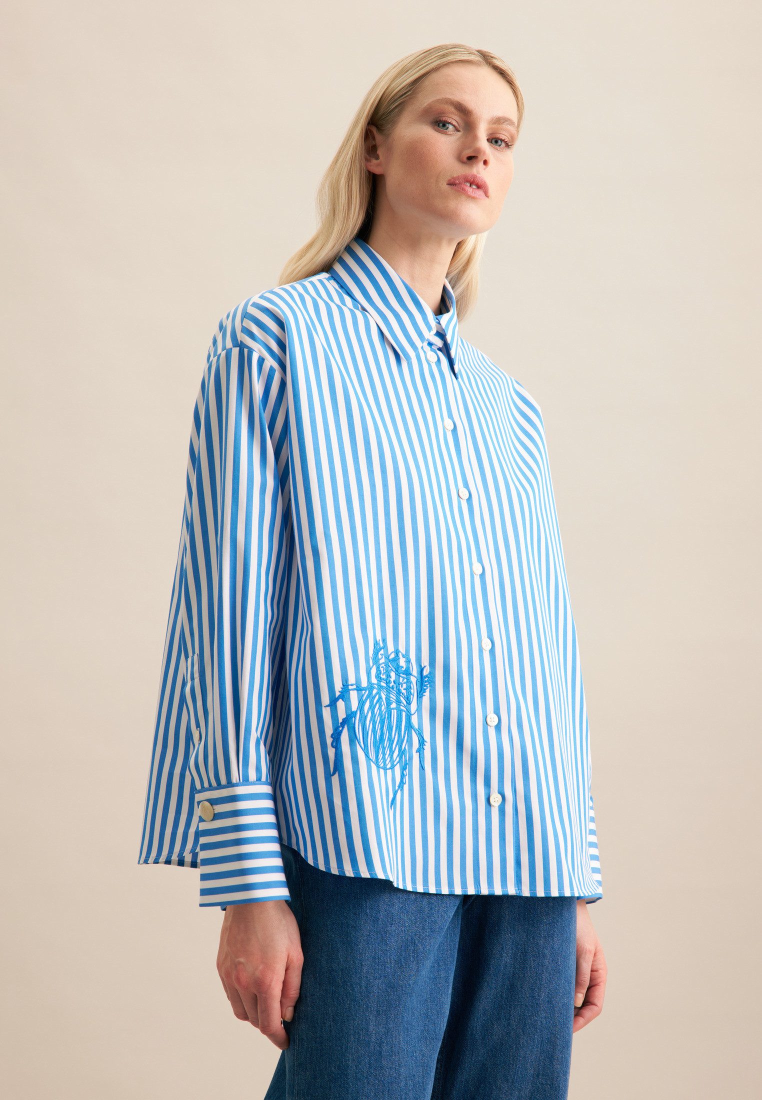 seidensticker Hemdbluse Schwarze Rose 1/1 Kragen Streifen günstig online kaufen