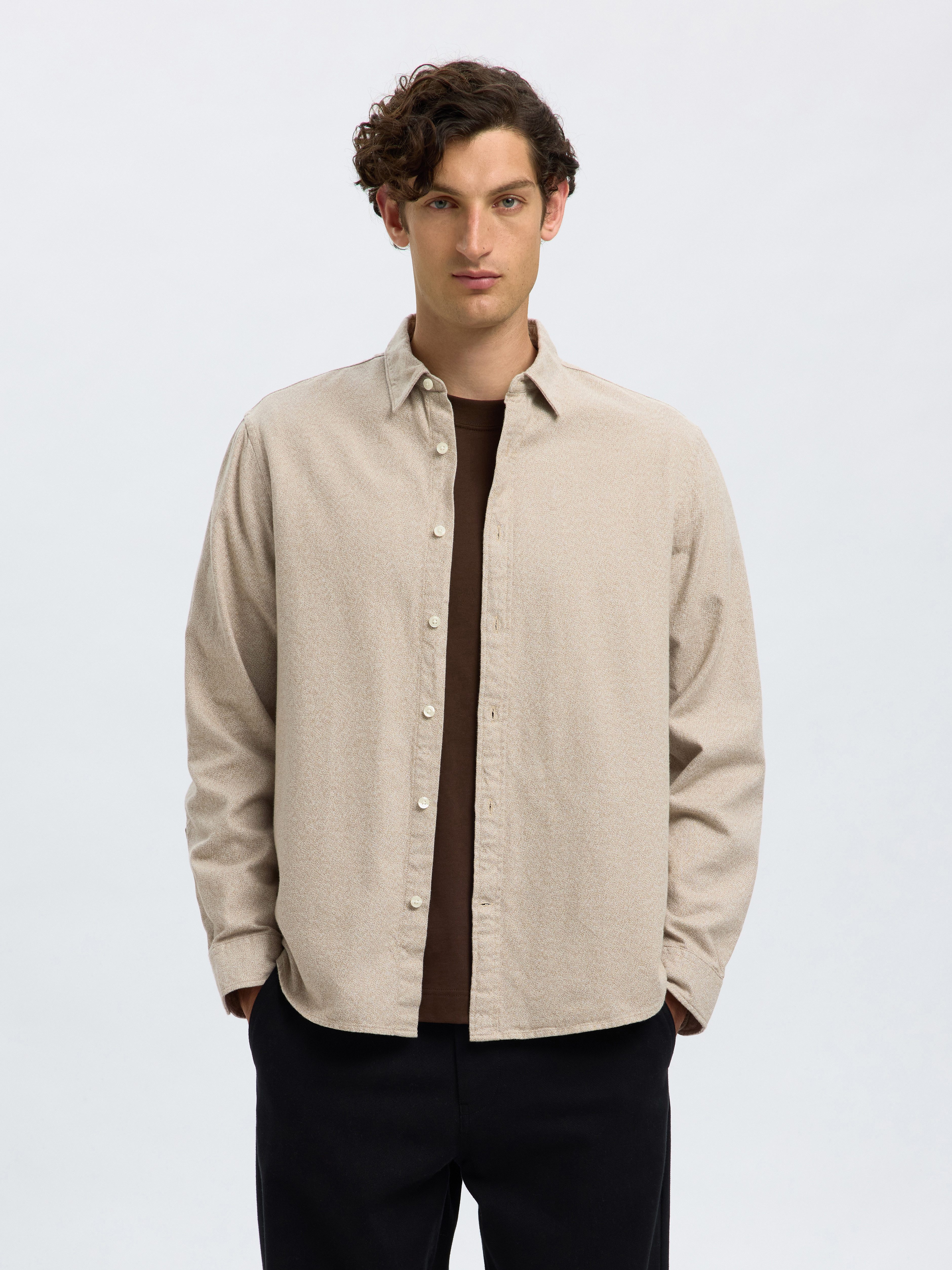 Selected Langarmhemd SLHREGNOAH BRUSHED TWIST SHIRT günstig online kaufen