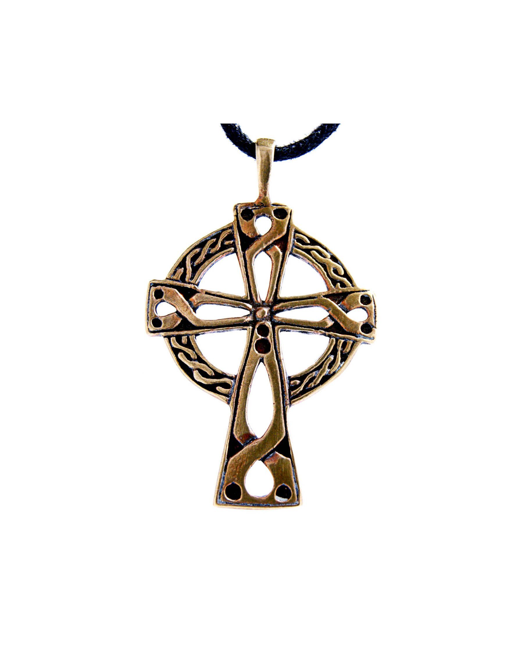 Kiss of Leather Kettenanhänger Keltenkreuz Radkreuz Kelten keltisch Kreuz Bronze Anhänger Kette Nr. 9