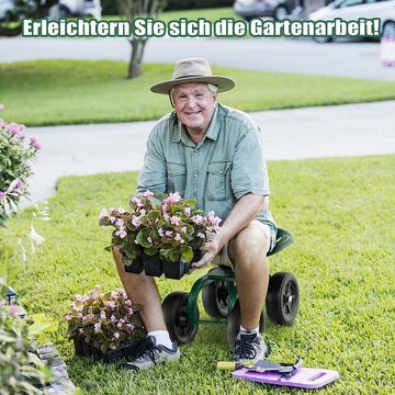 KOMFOTTEU Rollsitz Gartensitz, höhenverstellbar 28-40cm, bis 150kg